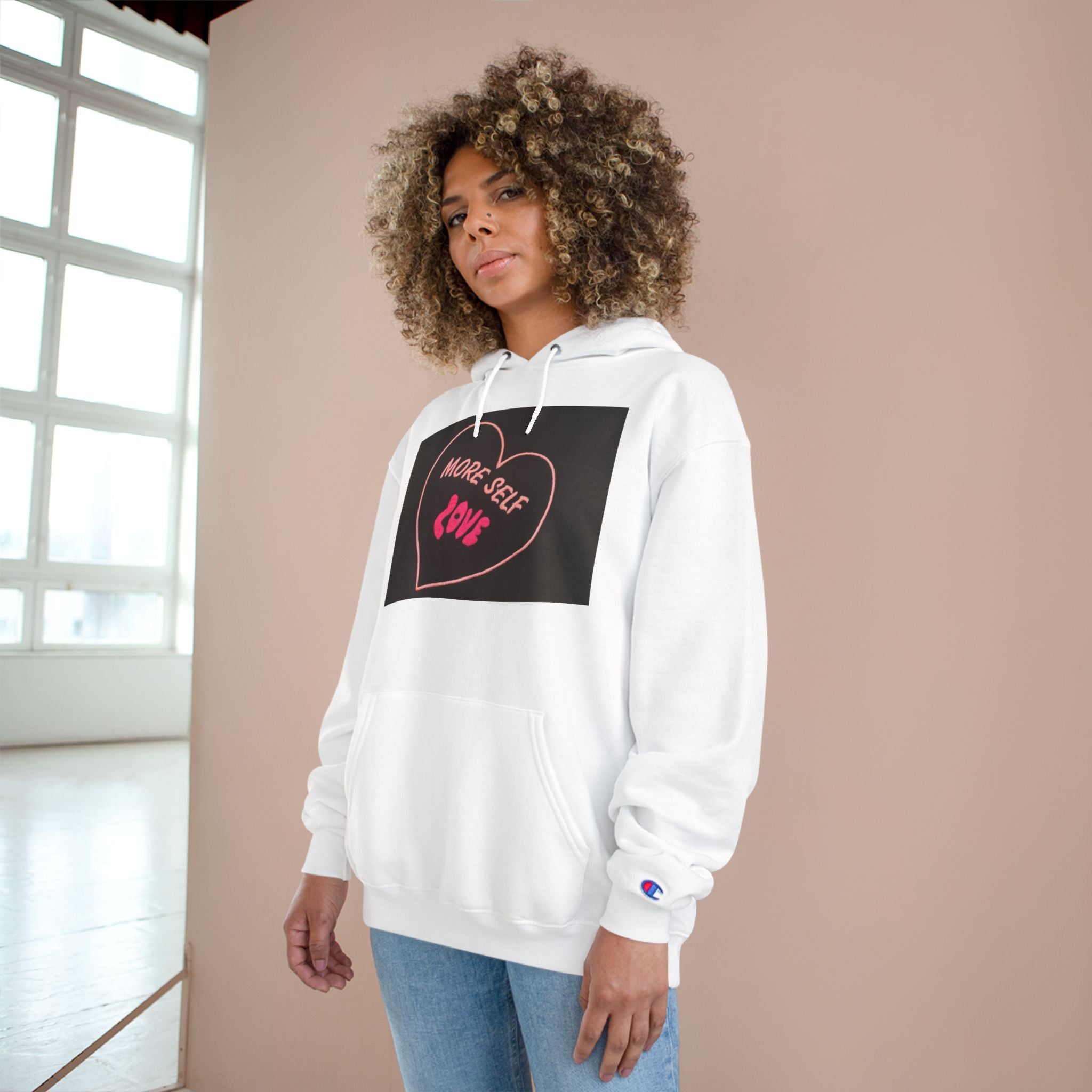 Self Love Champion Hoodie - White Casual Sweatshirt