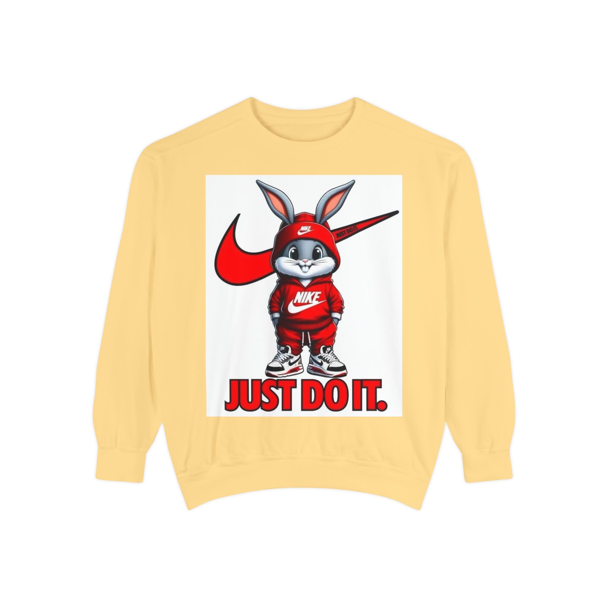 Trendy Cartoon Bunny Sweatshirt - Just Do It!