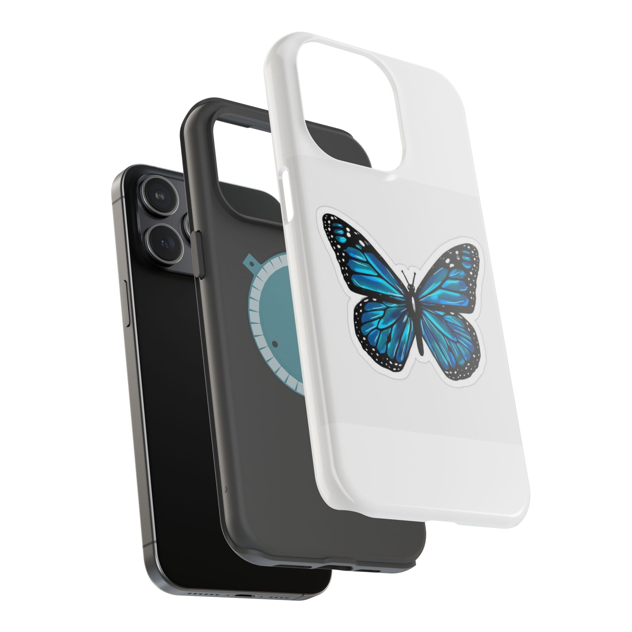 Blue Butterfly Magnetic Tough Case - Stylish Protection for Phone Lovers