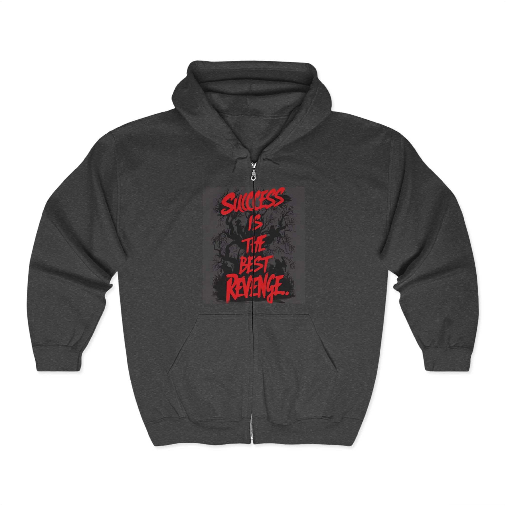 Motivational Full Zip Hoodie - "Success is the Best Revenge"