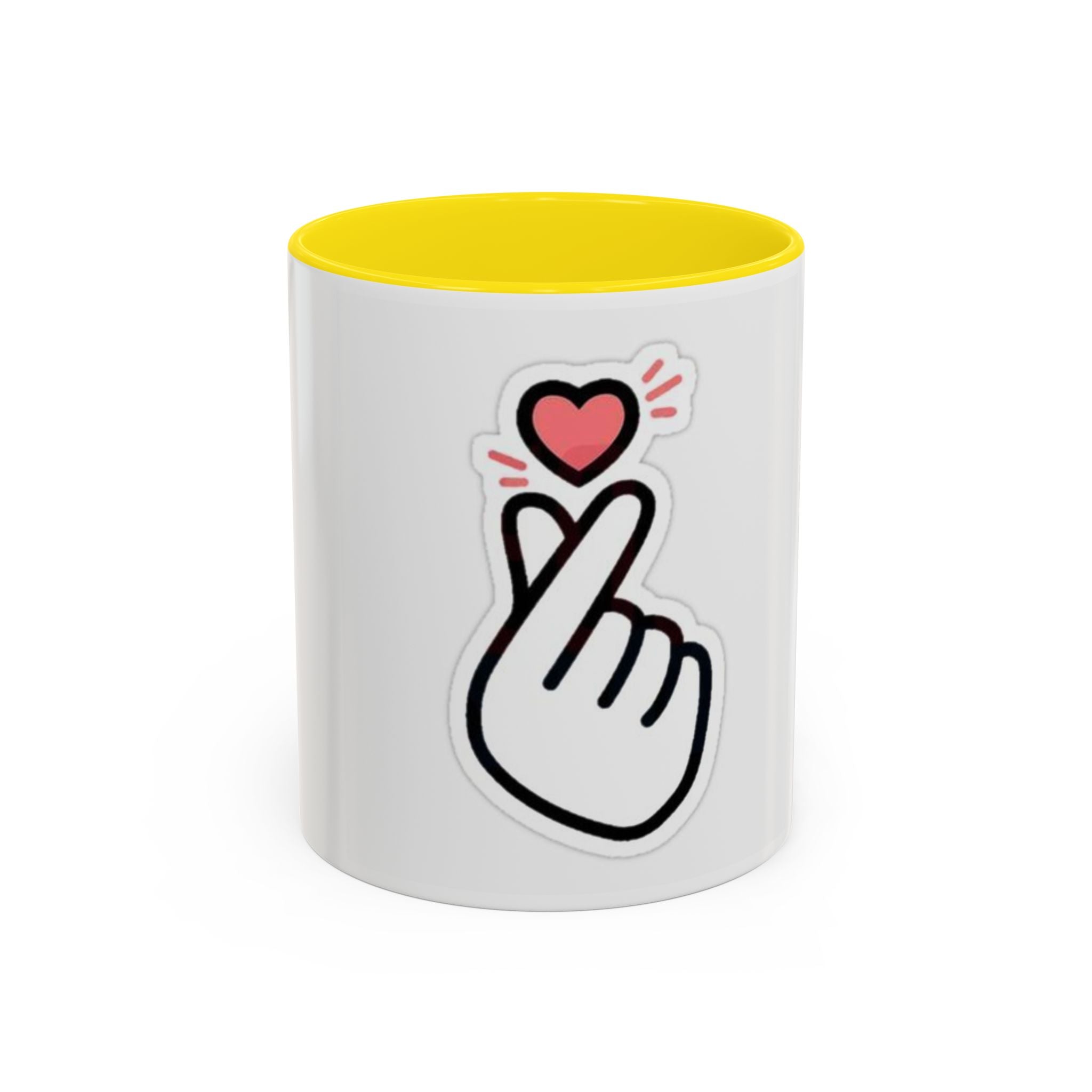 Love Gesture Accent Coffee Mug - Cute 11oz & 15oz Coffee Cup for Gifts