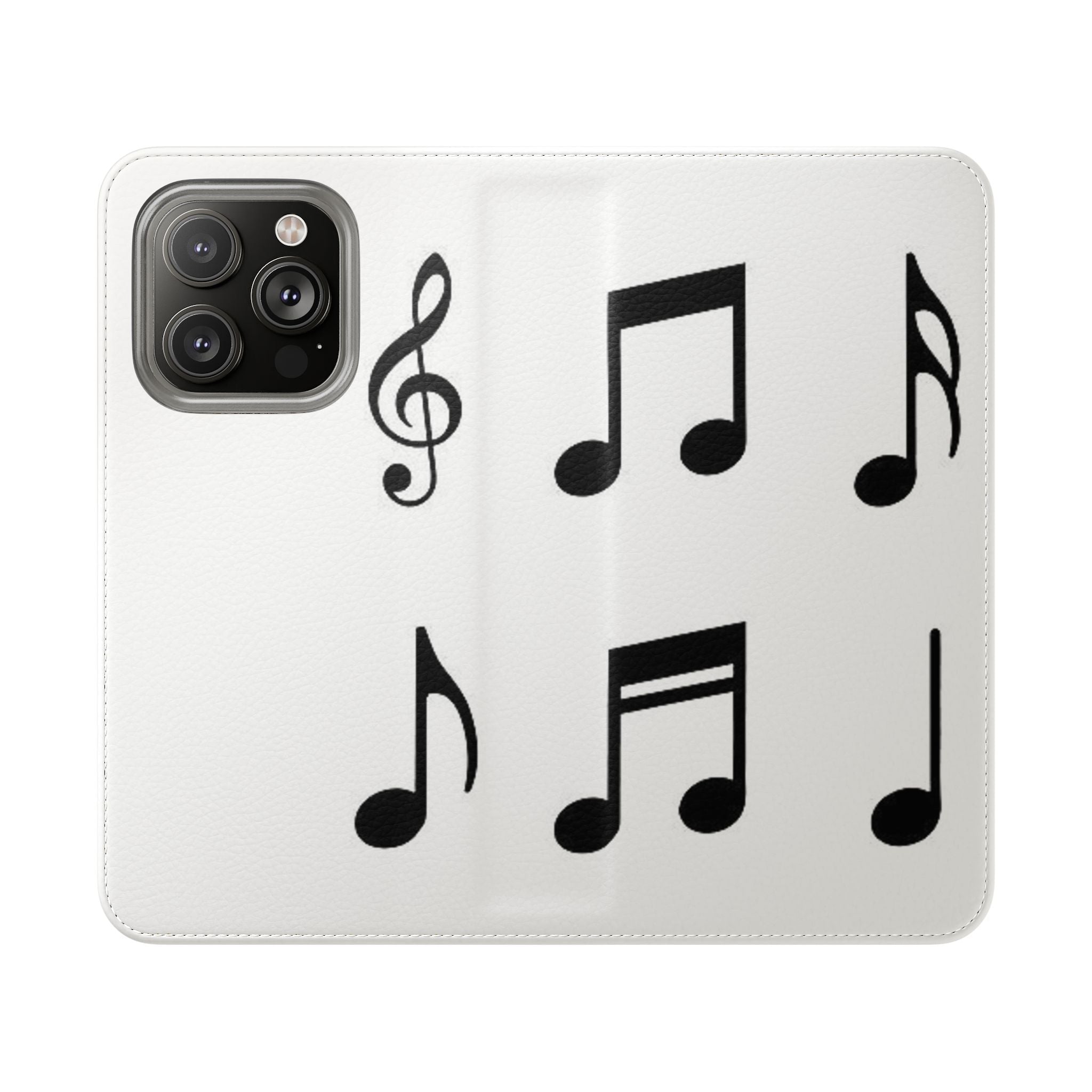 Musical Notes Flip Case - Stylish Phone Cover for Music Lovers
