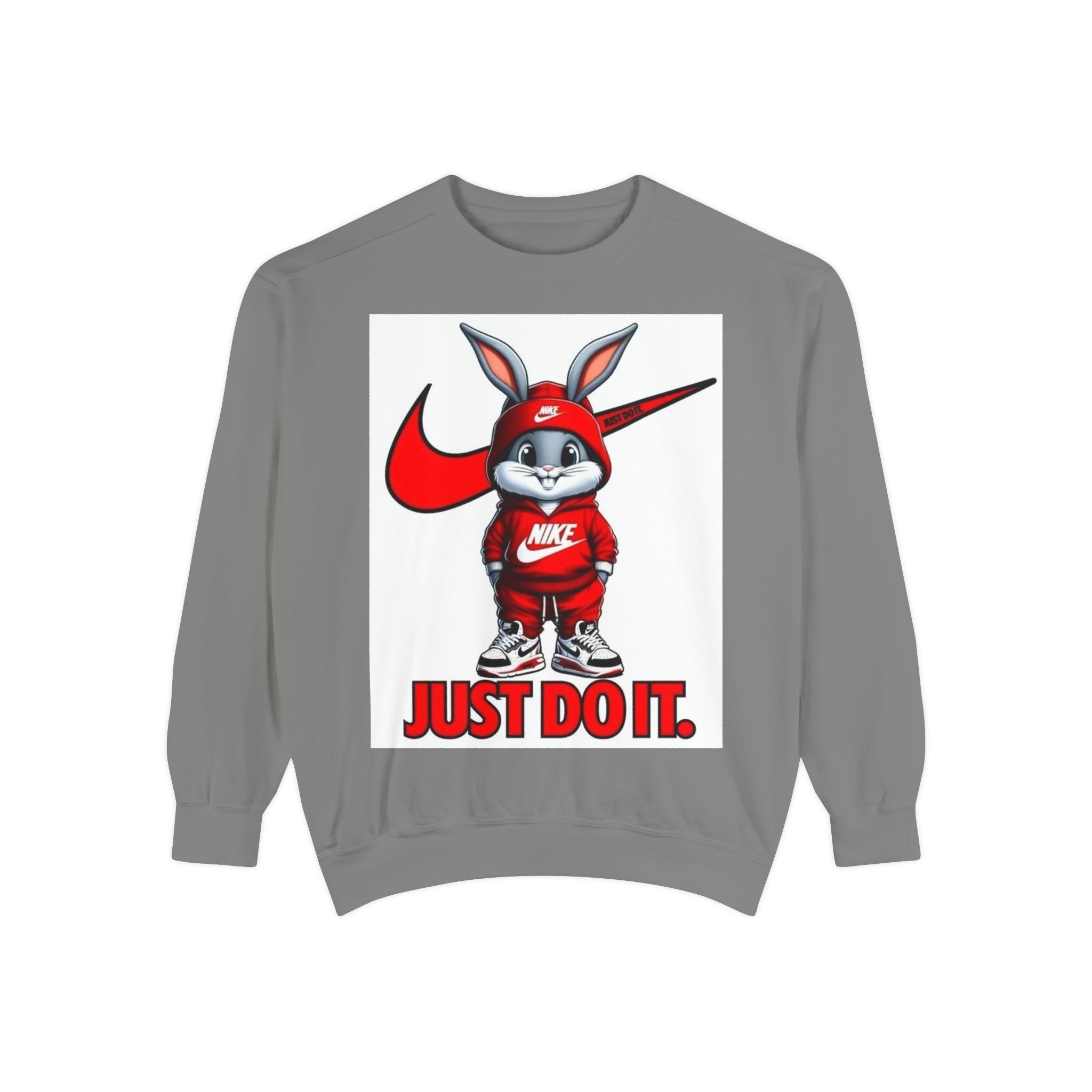 Trendy Cartoon Bunny Sweatshirt - Just Do It!