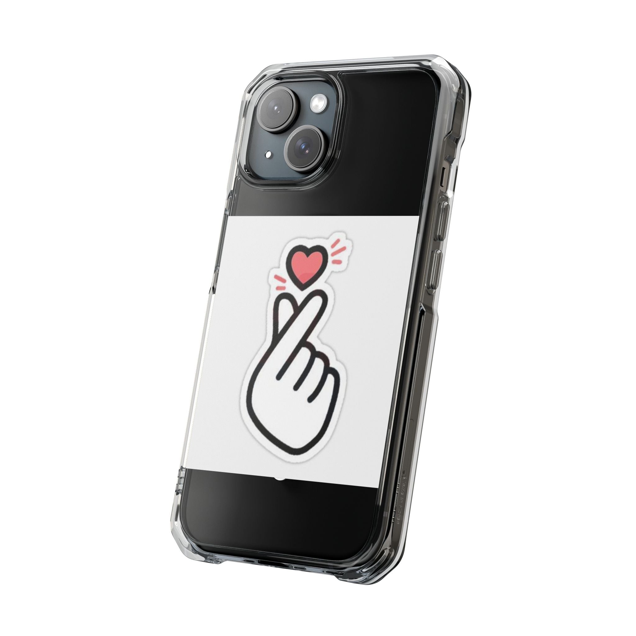Magnetic Clear Phone Case - Heart Gesture Design