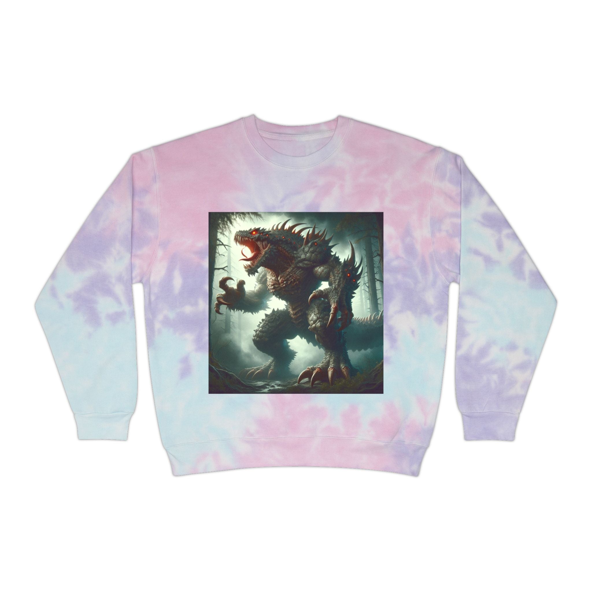 Unisex Tie-Dye Sweatshirt with Creature Design - Perfect for Casual Outings and Gift Giving