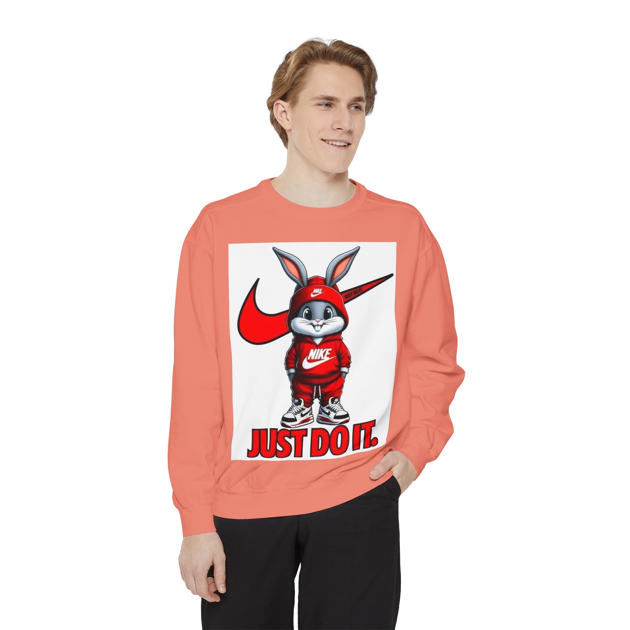 Trendy Cartoon Bunny Sweatshirt - Just Do It!