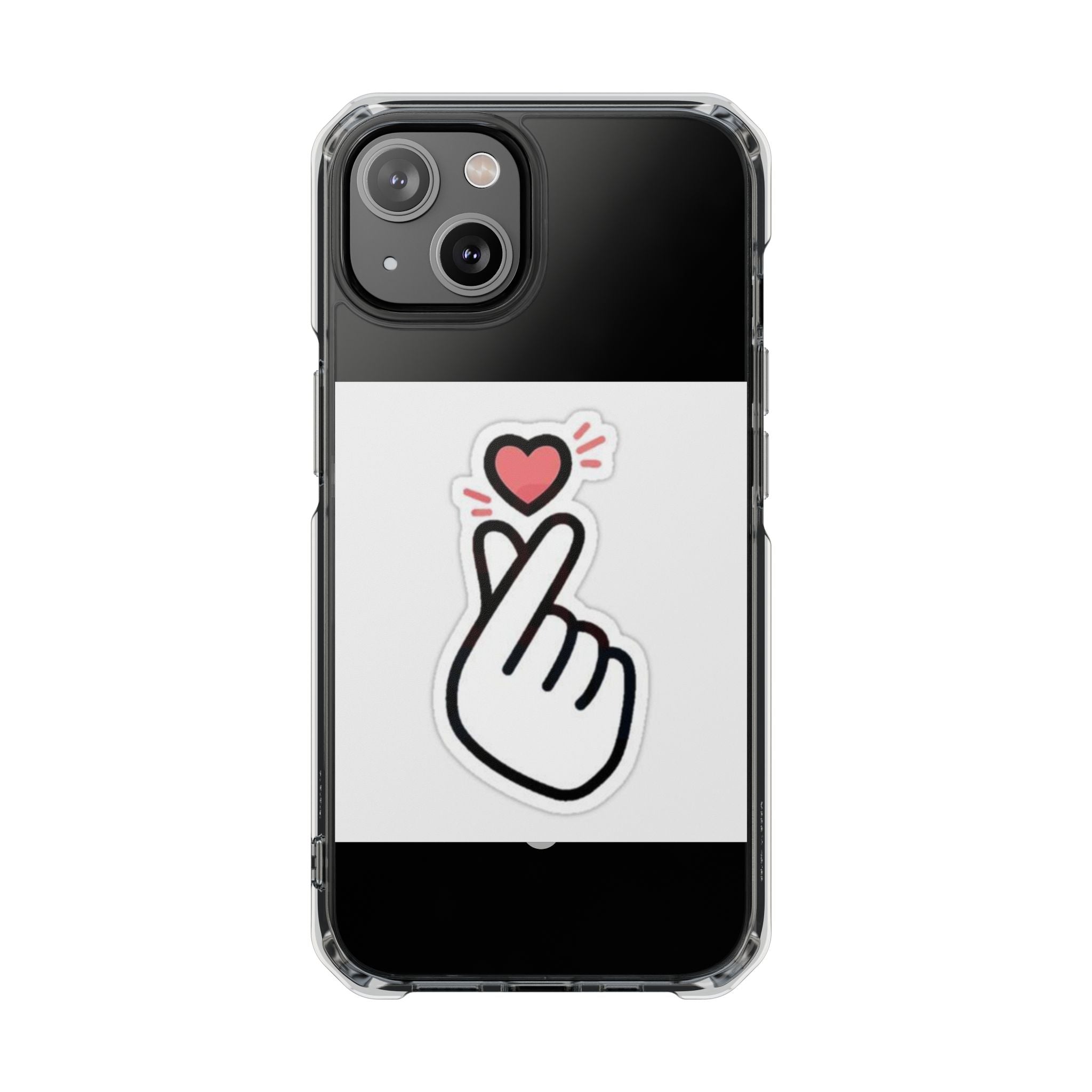 Magnetic Clear Phone Case - Heart Gesture Design