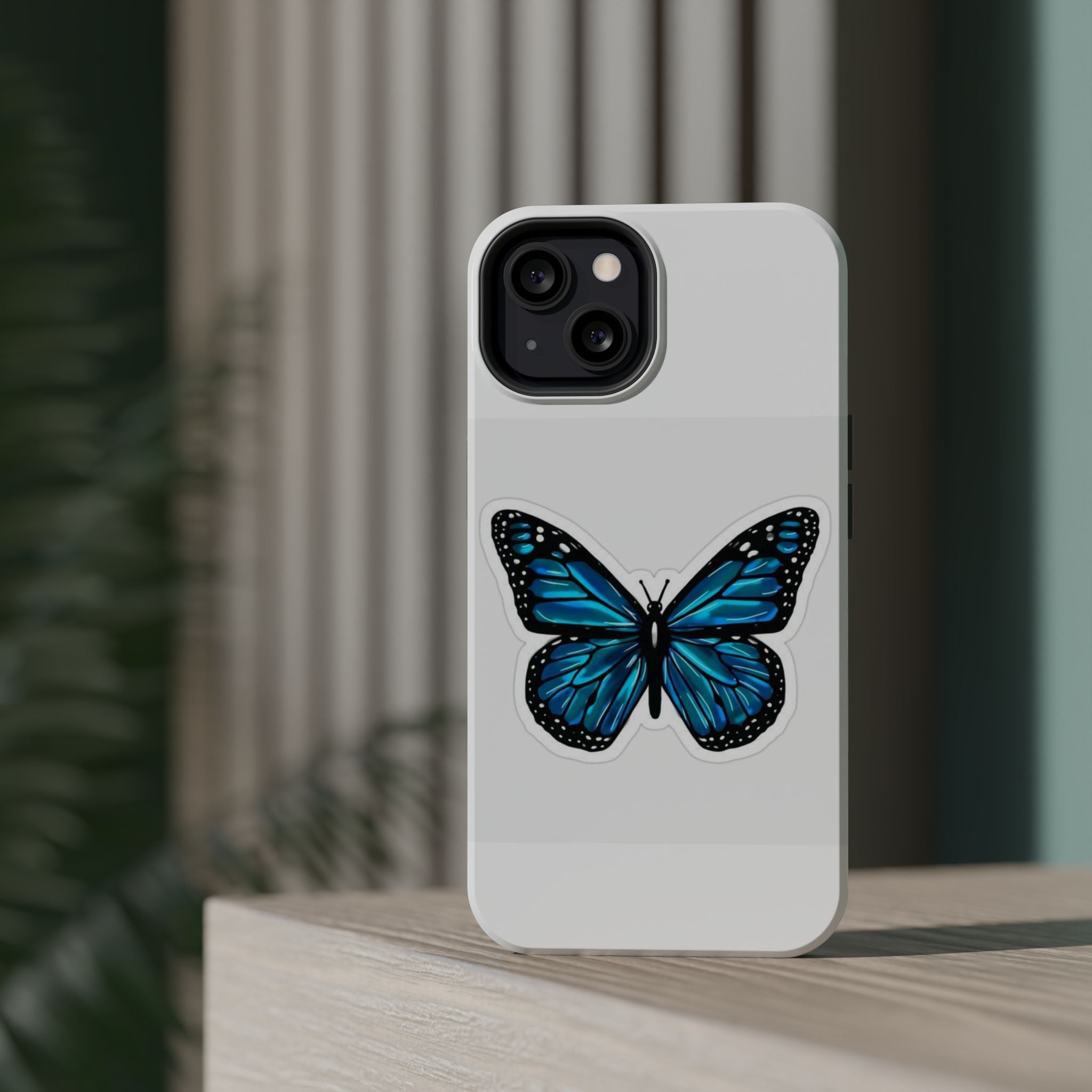 Blue Butterfly Magnetic Tough Case - Stylish Protection for Phone Lovers