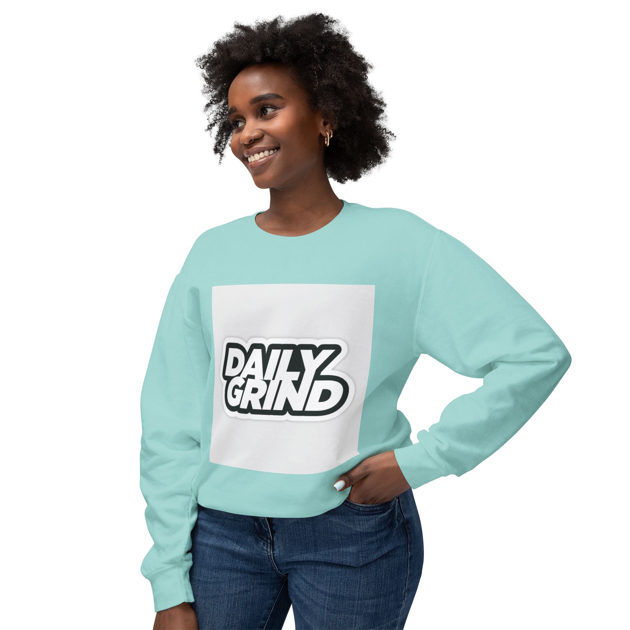 Daily Grind Unisex Lightweight Crewneck Sweatshirt - Motivational Casual Wear