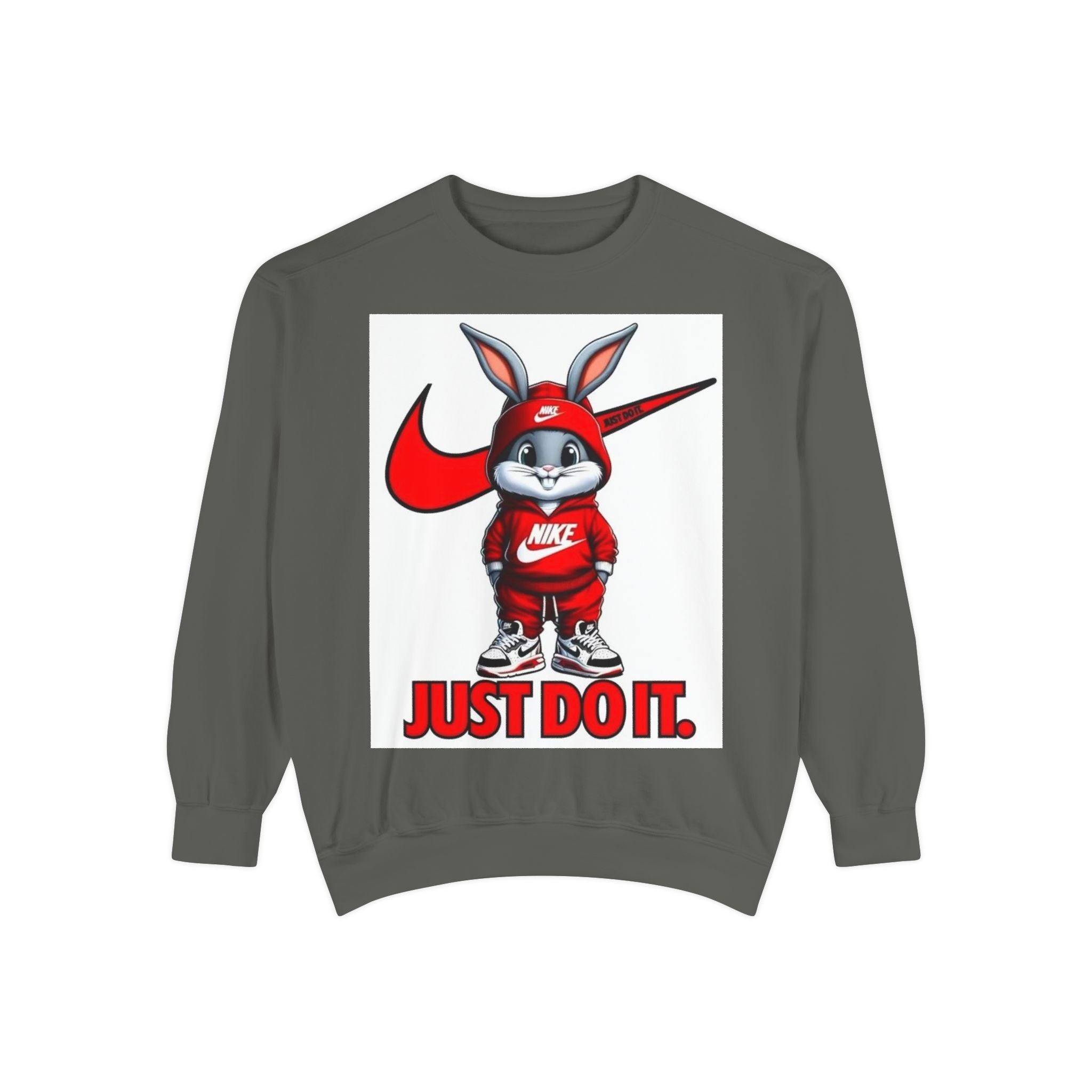 Trendy Cartoon Bunny Sweatshirt - Just Do It!