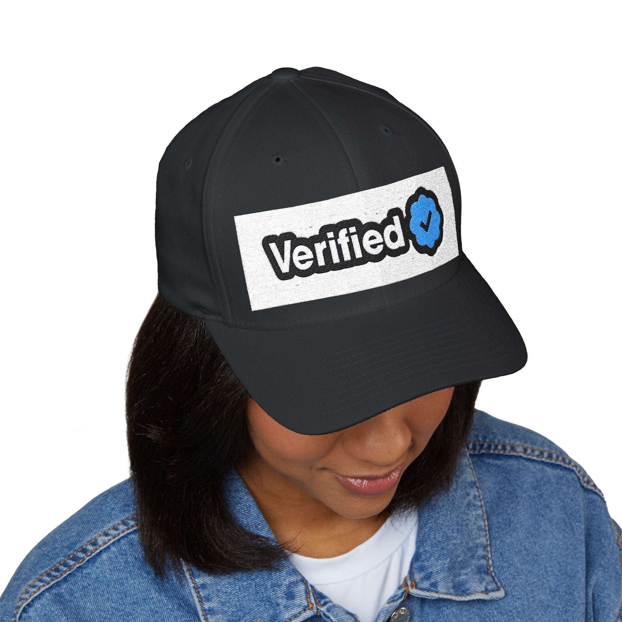 Verified Embroidered Cap - Stylish Closed-Back Hat for Casual Wear