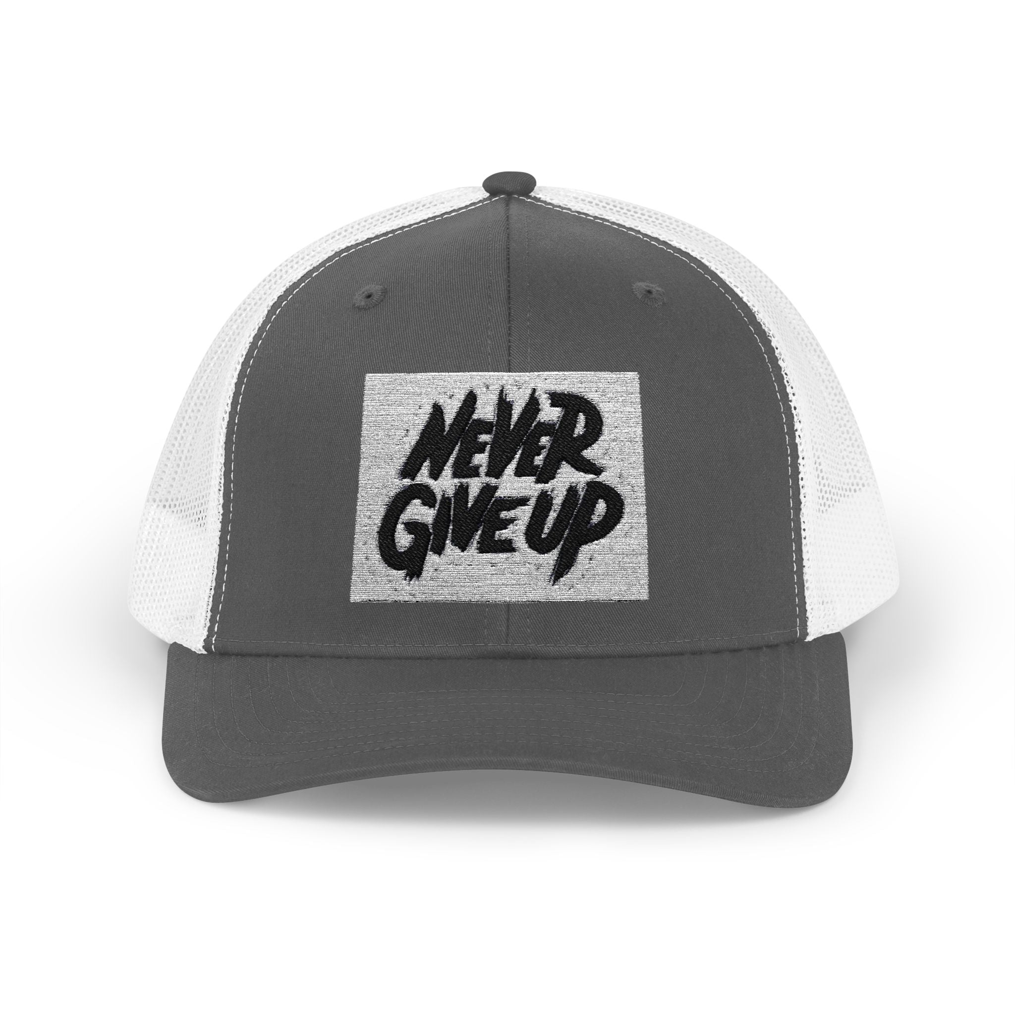 Never Give Up Snapback Trucker Cap - Motivational Hat for Everyday Inspiration