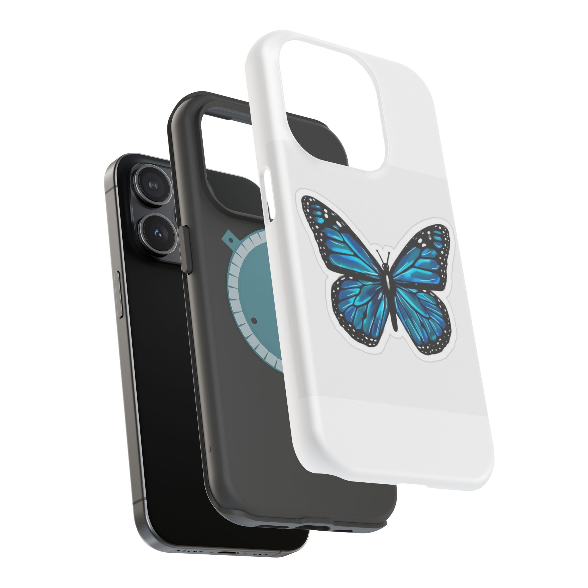 Blue Butterfly Magnetic Tough Case - Stylish Protection for Phone Lovers