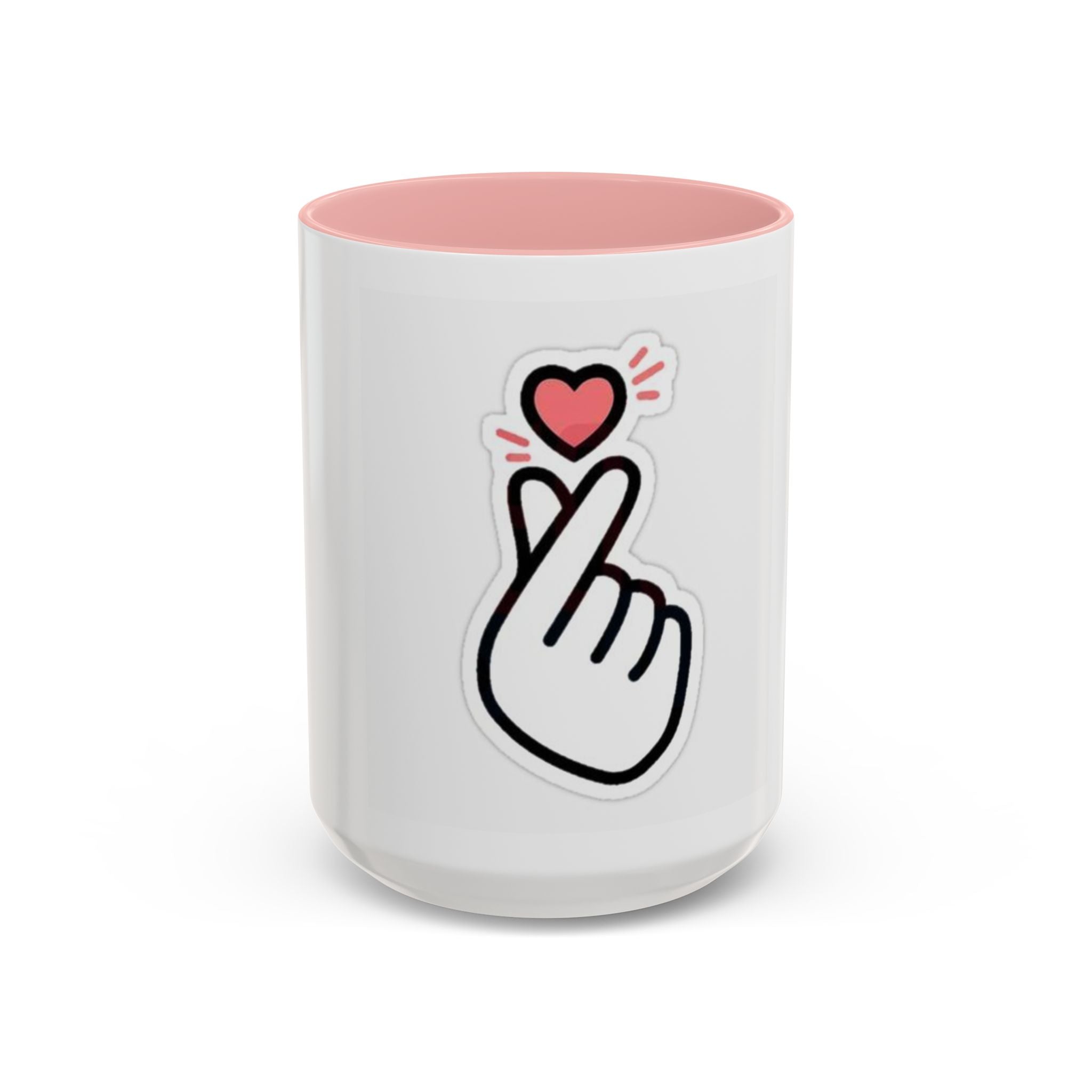 Love Gesture Accent Coffee Mug - Cute 11oz & 15oz Coffee Cup for Gifts