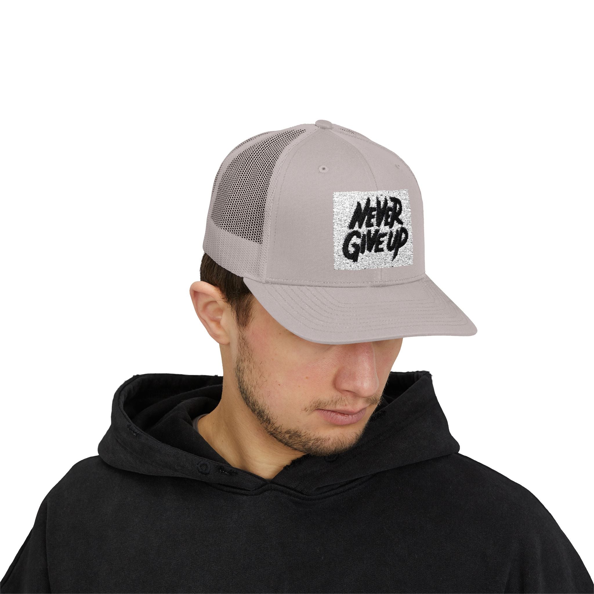 Never Give Up Snapback Trucker Cap - Motivational Hat for Everyday Inspiration