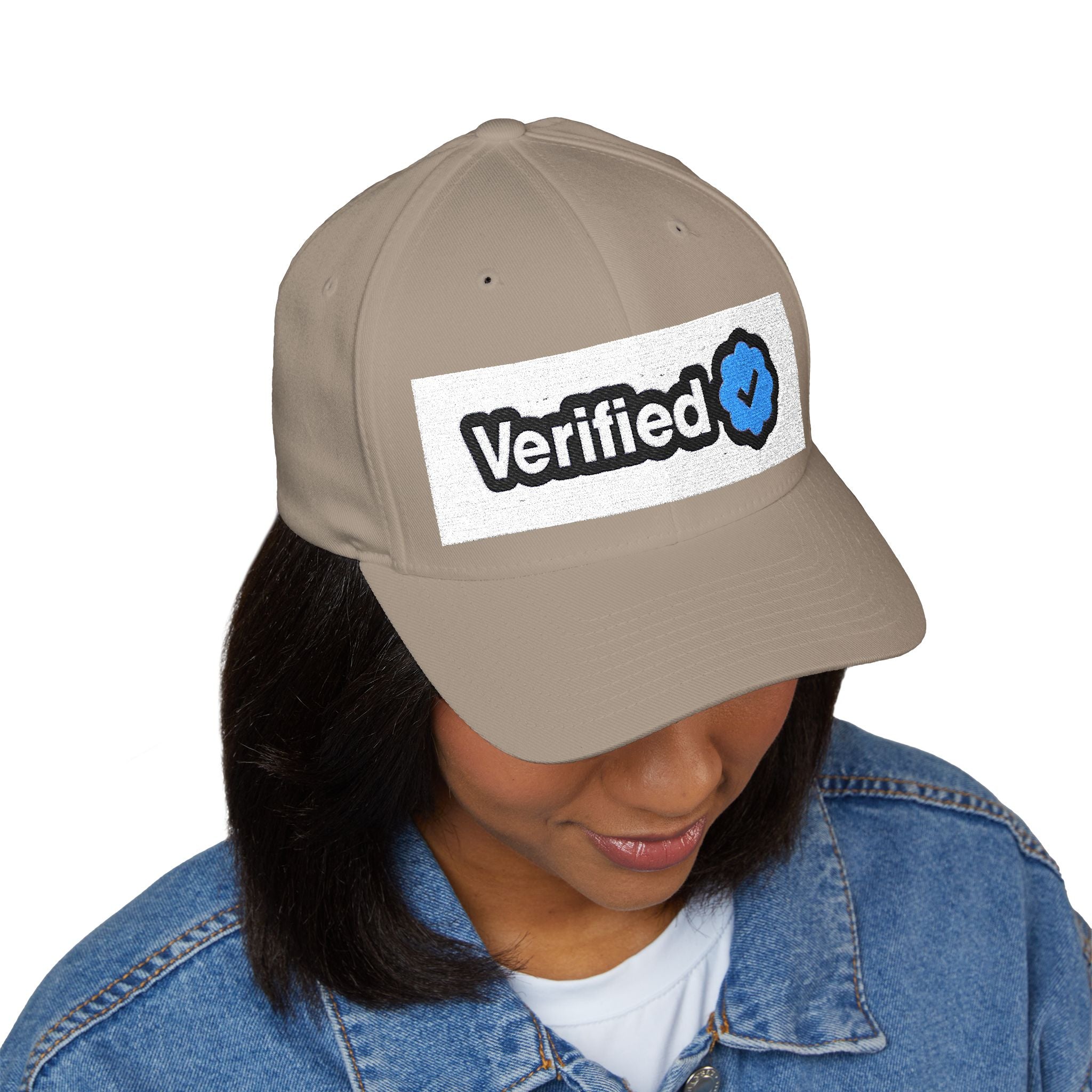 Verified Embroidered Cap - Stylish Closed-Back Hat for Casual Wear