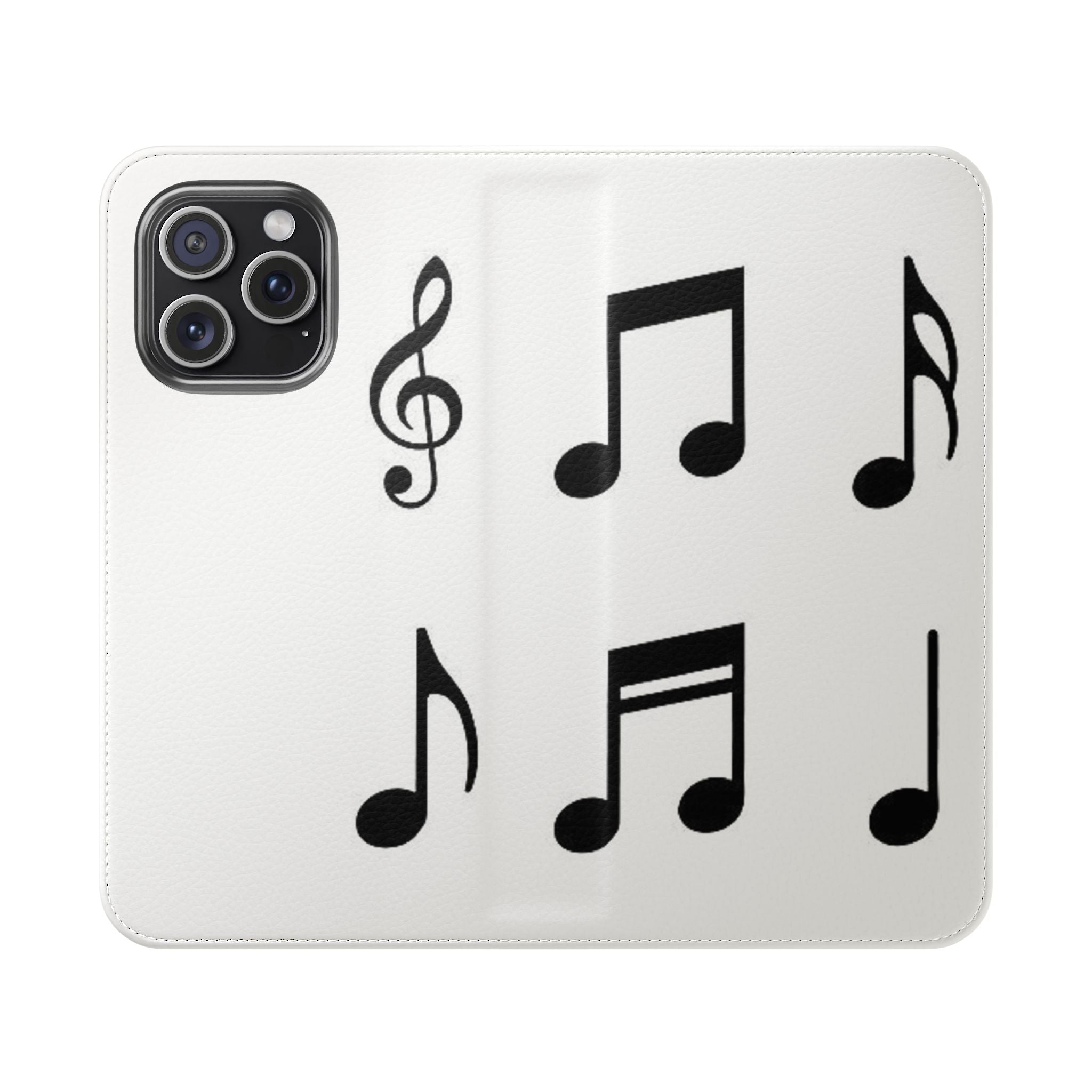 Musical Notes Flip Case - Stylish Phone Cover for Music Lovers