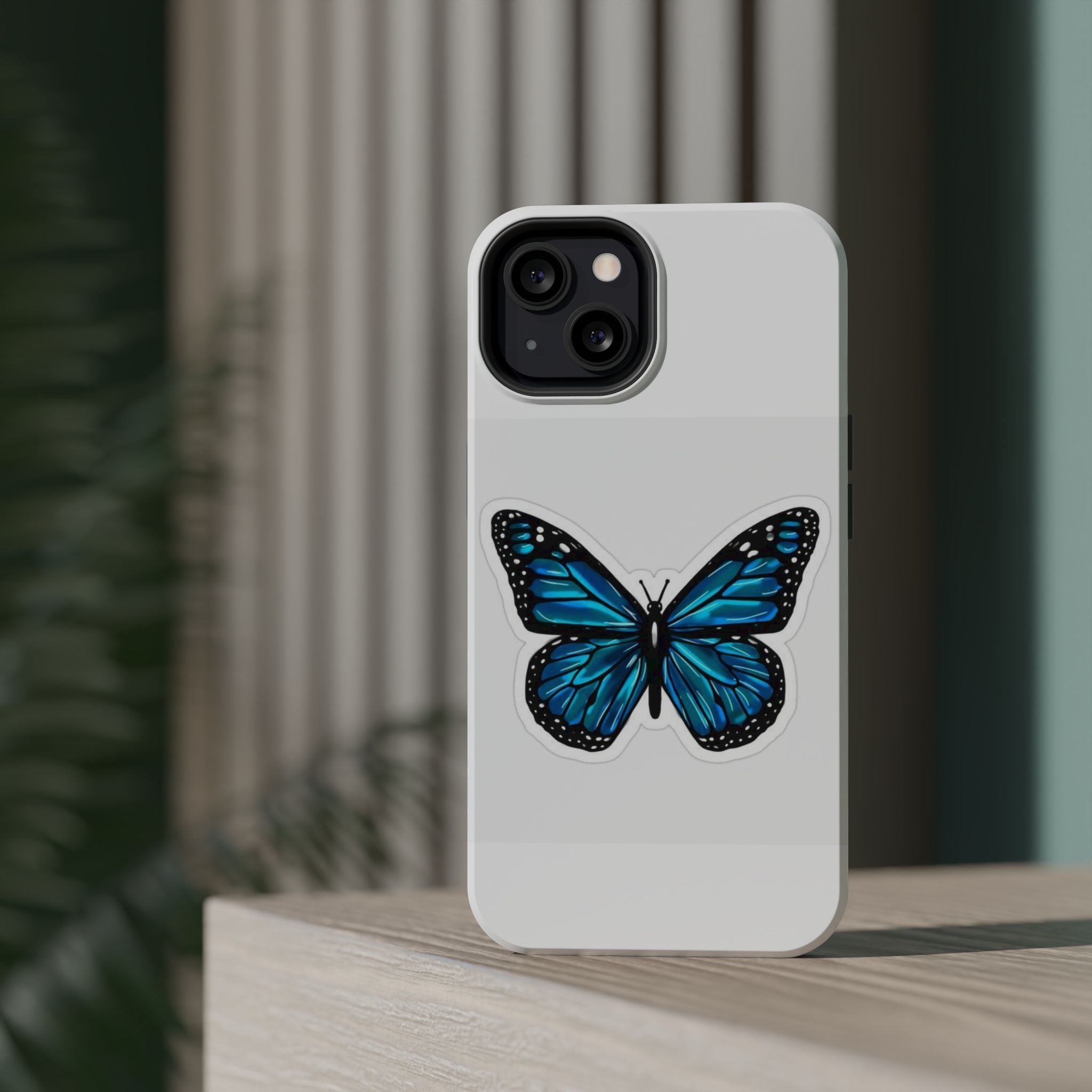 Blue Butterfly Magnetic Tough Case - Stylish Protection for Phone Lovers