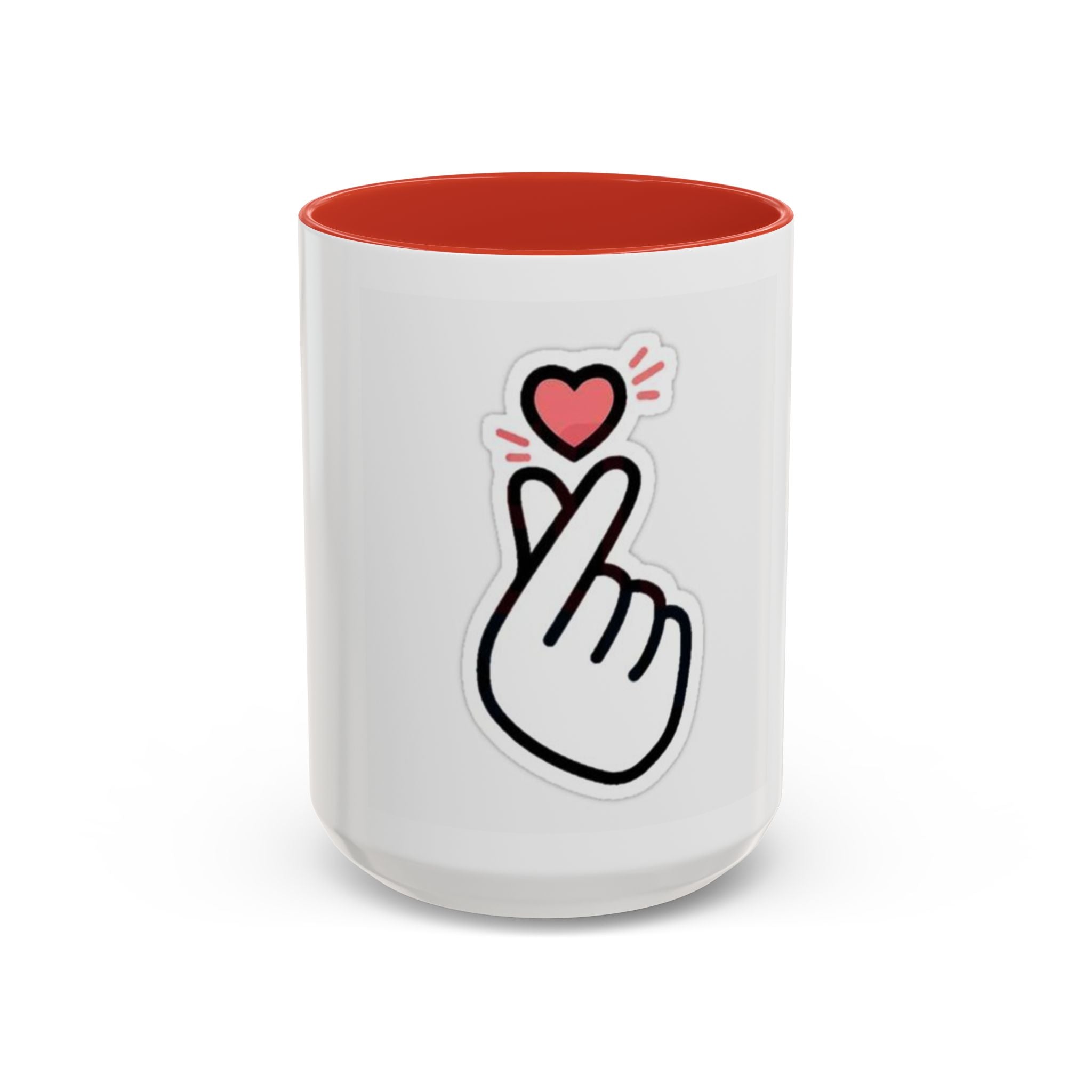 Love Gesture Accent Coffee Mug - Cute 11oz & 15oz Coffee Cup for Gifts