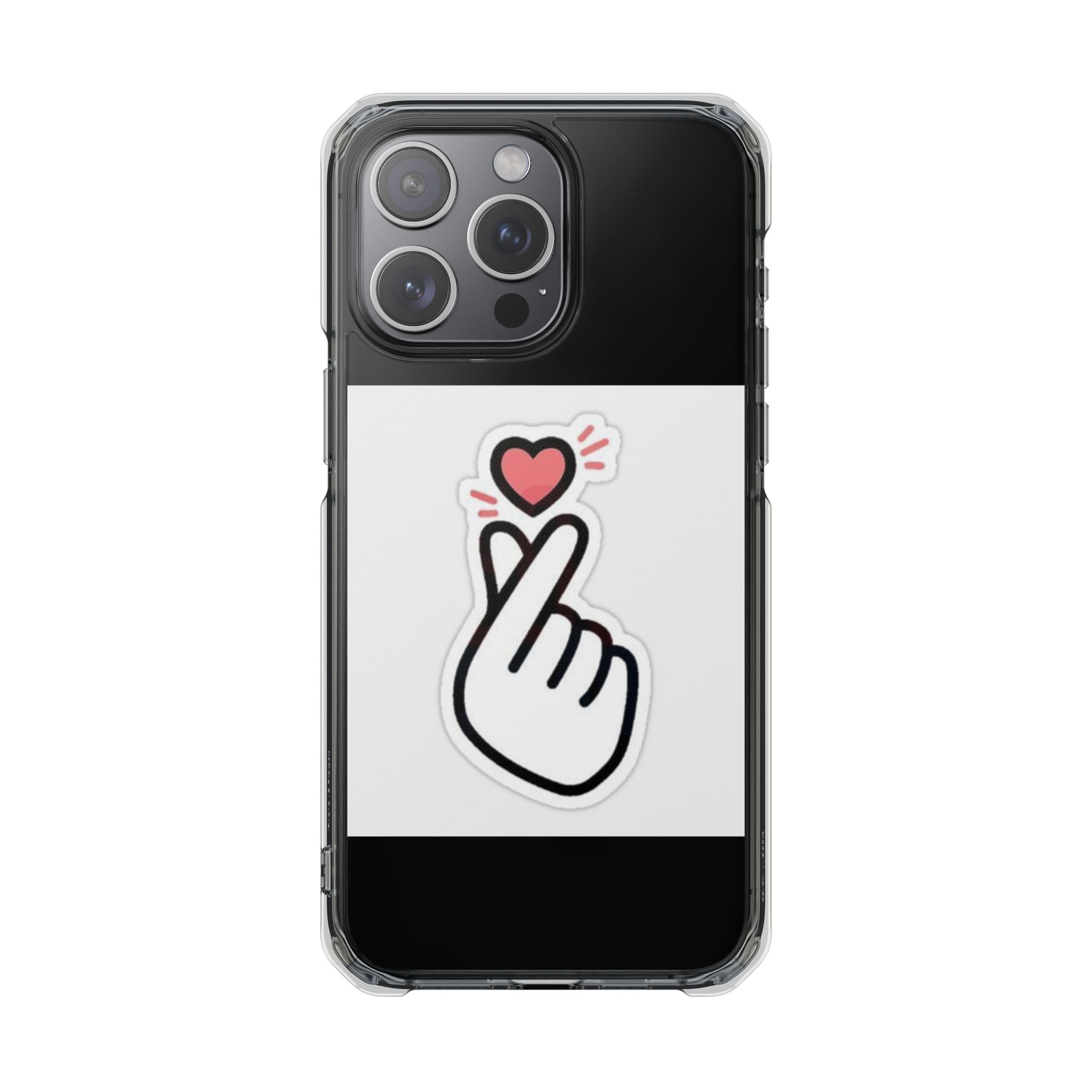 Magnetic Clear Phone Case - Heart Gesture Design