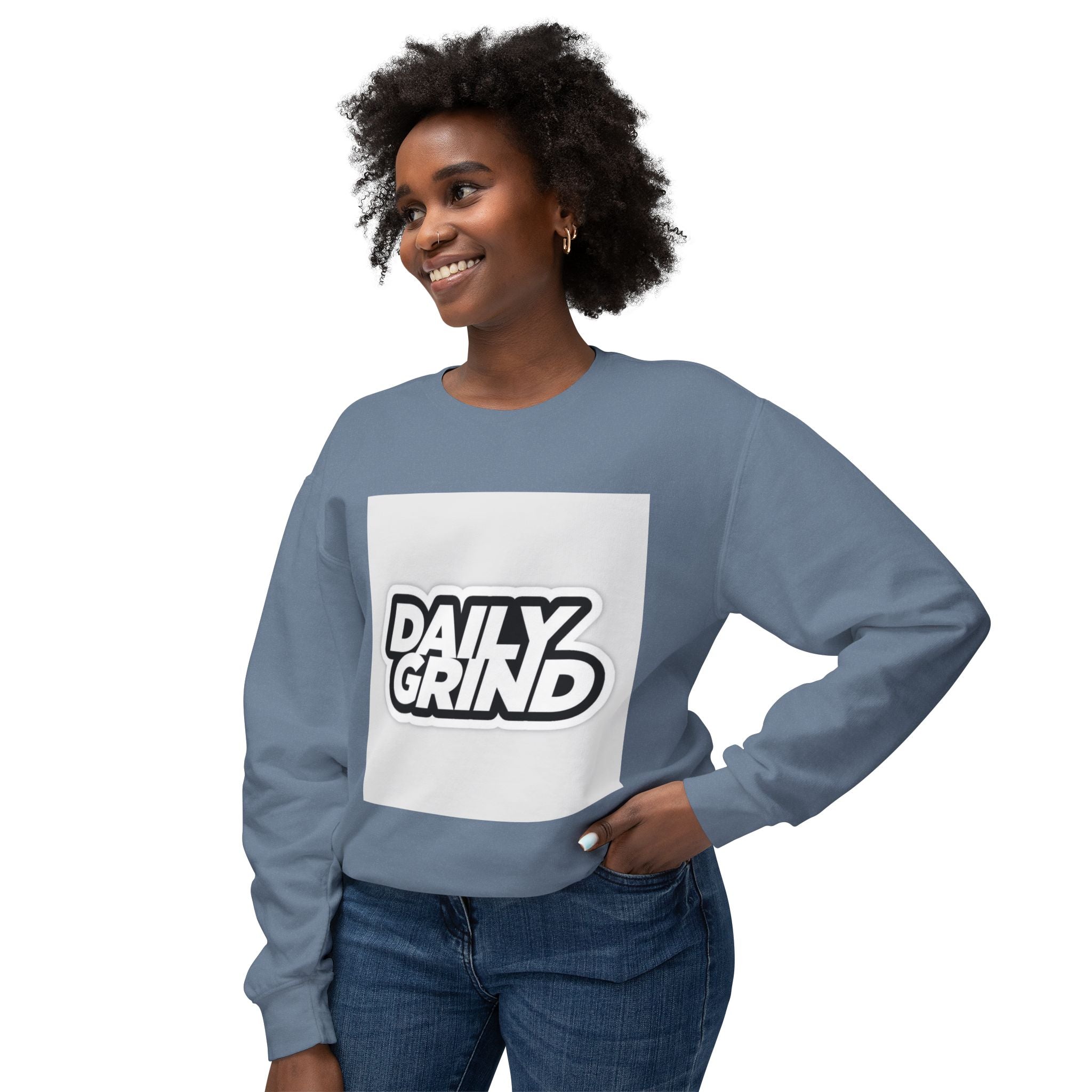 Daily Grind Unisex Lightweight Crewneck Sweatshirt - Motivational Casual Wear