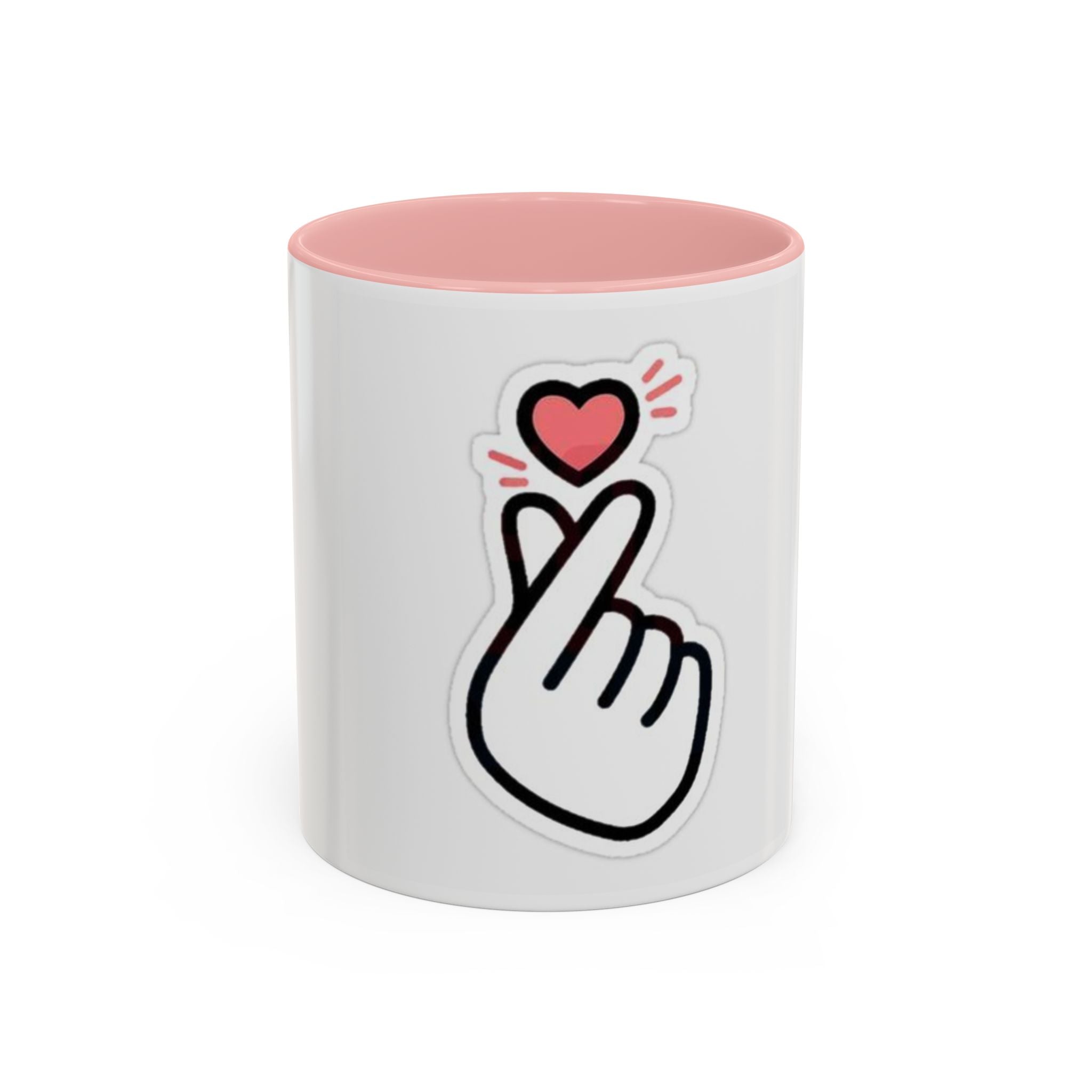 Love Gesture Accent Coffee Mug - Cute 11oz & 15oz Coffee Cup for Gifts