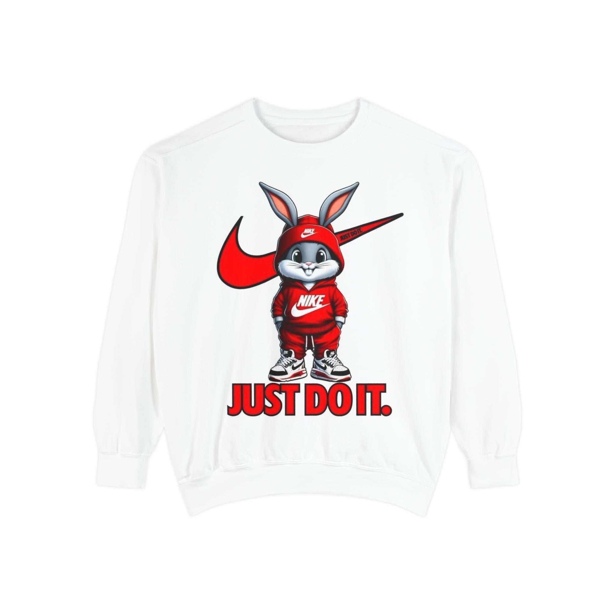 Trendy Cartoon Bunny Sweatshirt - Just Do It!