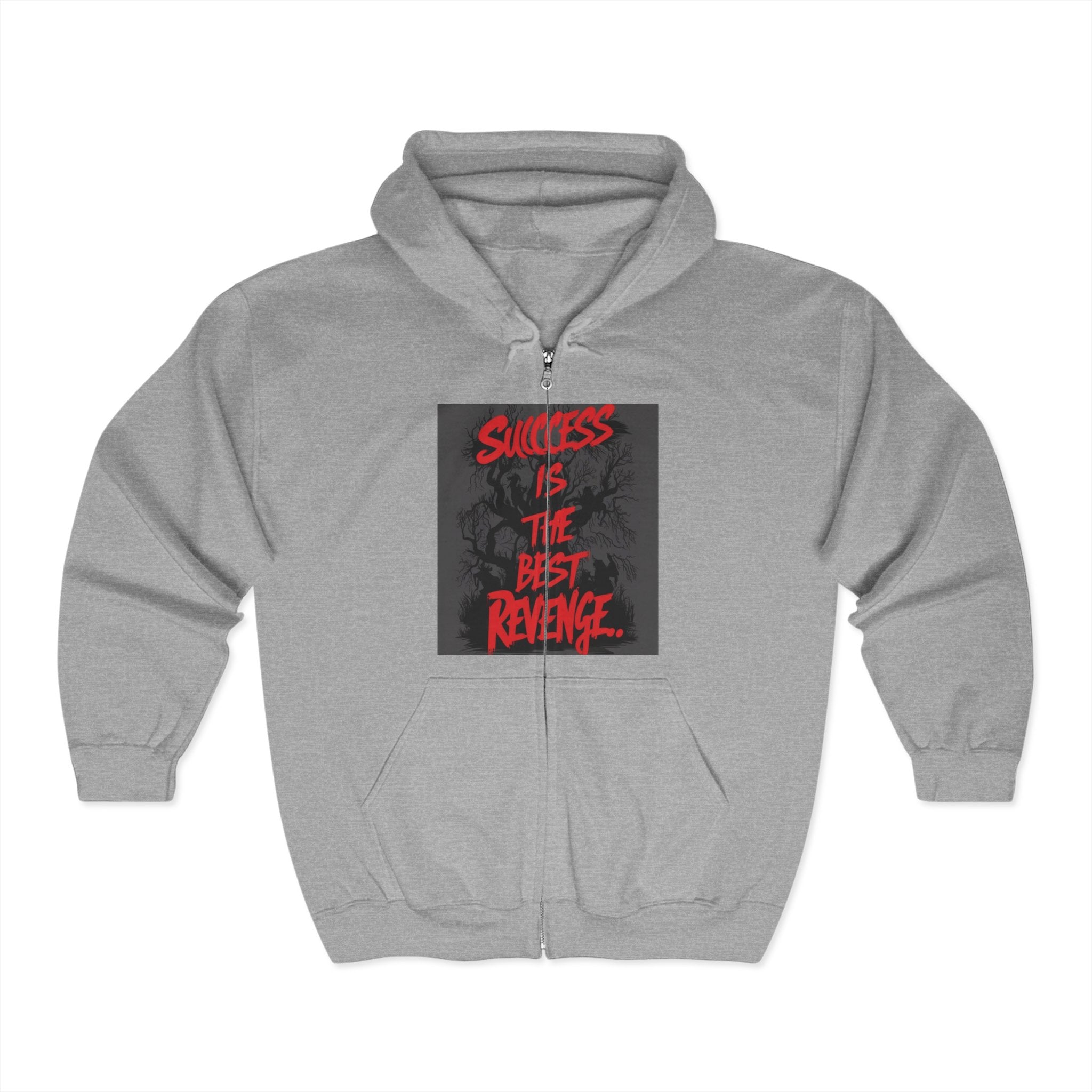 Motivational Full Zip Hoodie - "Success is the Best Revenge"