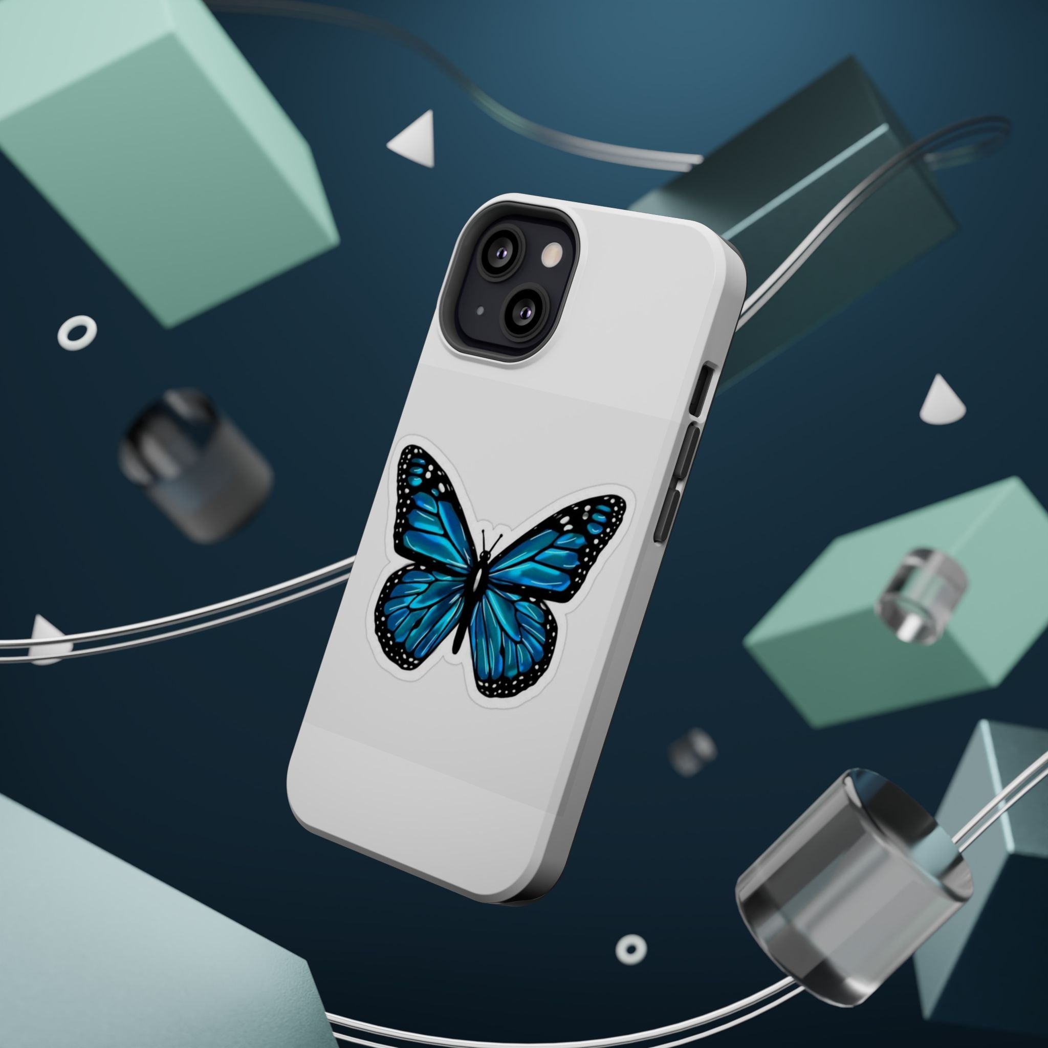 Blue Butterfly Magnetic Tough Case - Stylish Protection for Phone Lovers