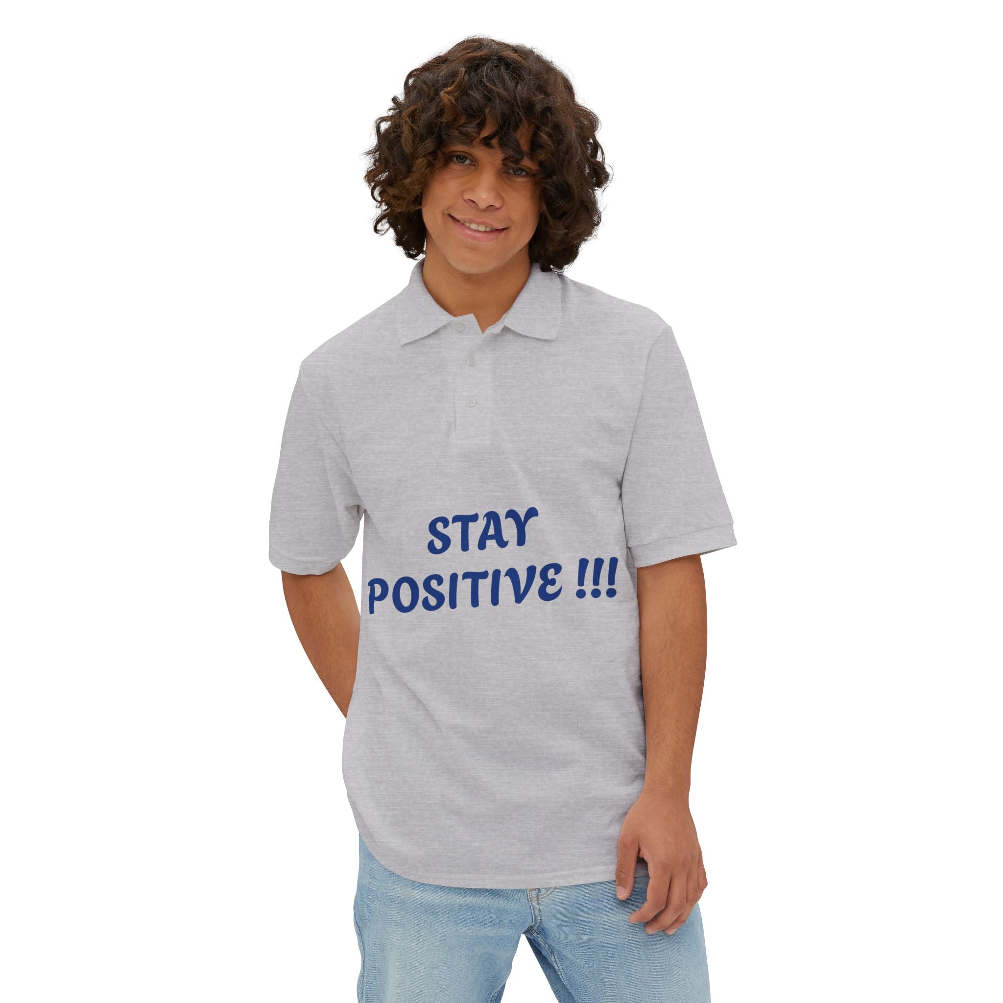 Men's Positive Vibes Polo - Stay Positive Tee for Everyday Comfort