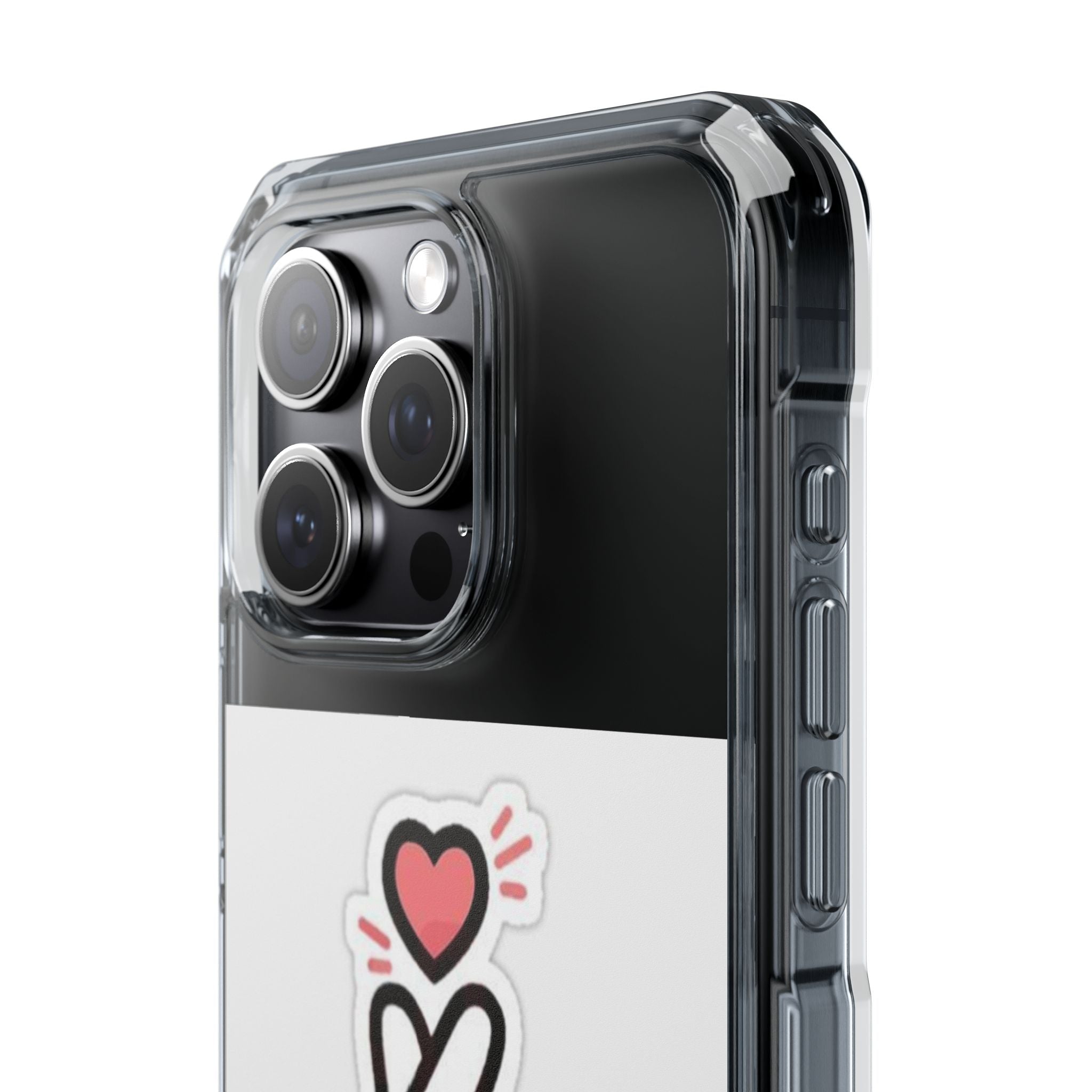 Magnetic Clear Phone Case - Heart Gesture Design