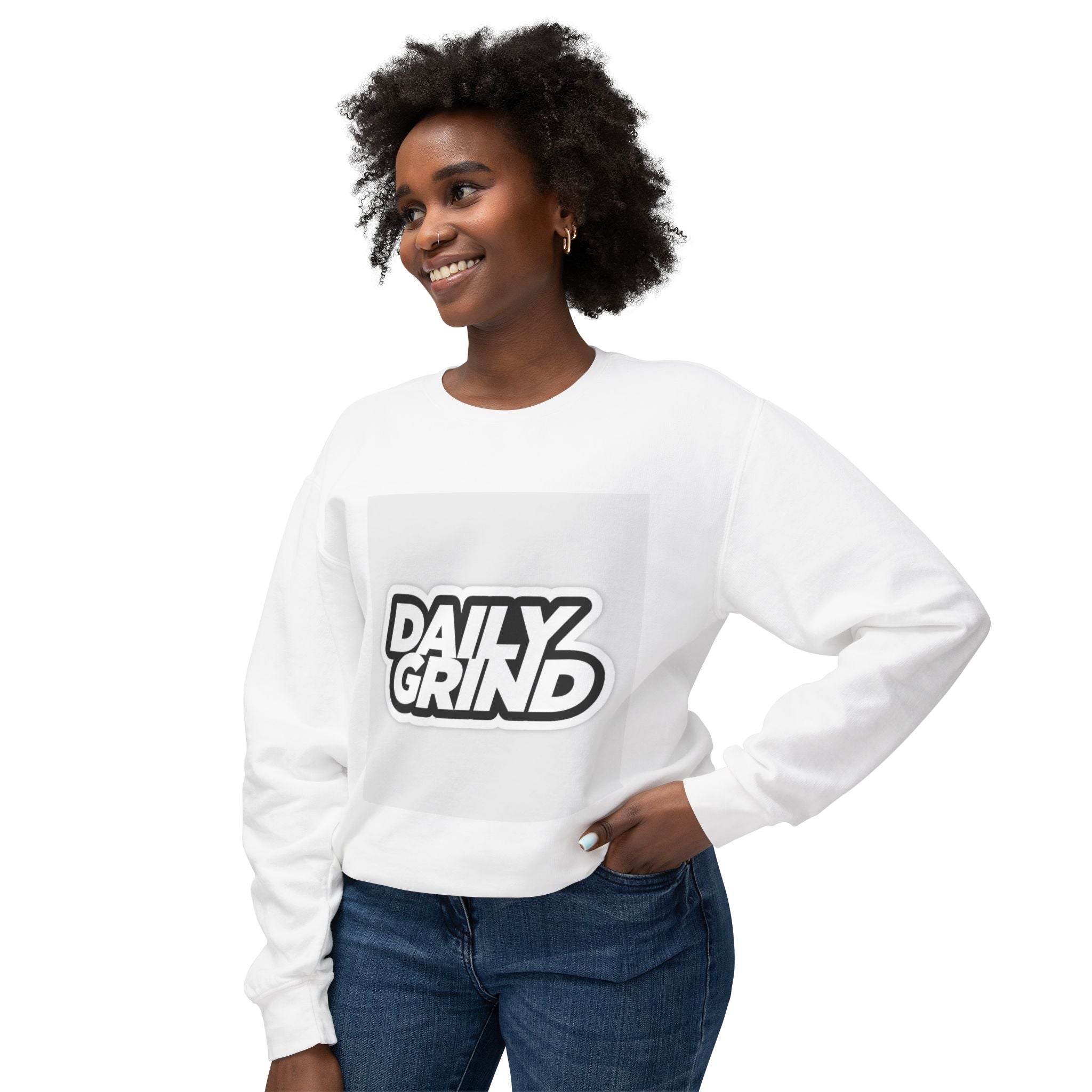 Daily Grind Unisex Lightweight Crewneck Sweatshirt - Motivational Casual Wear