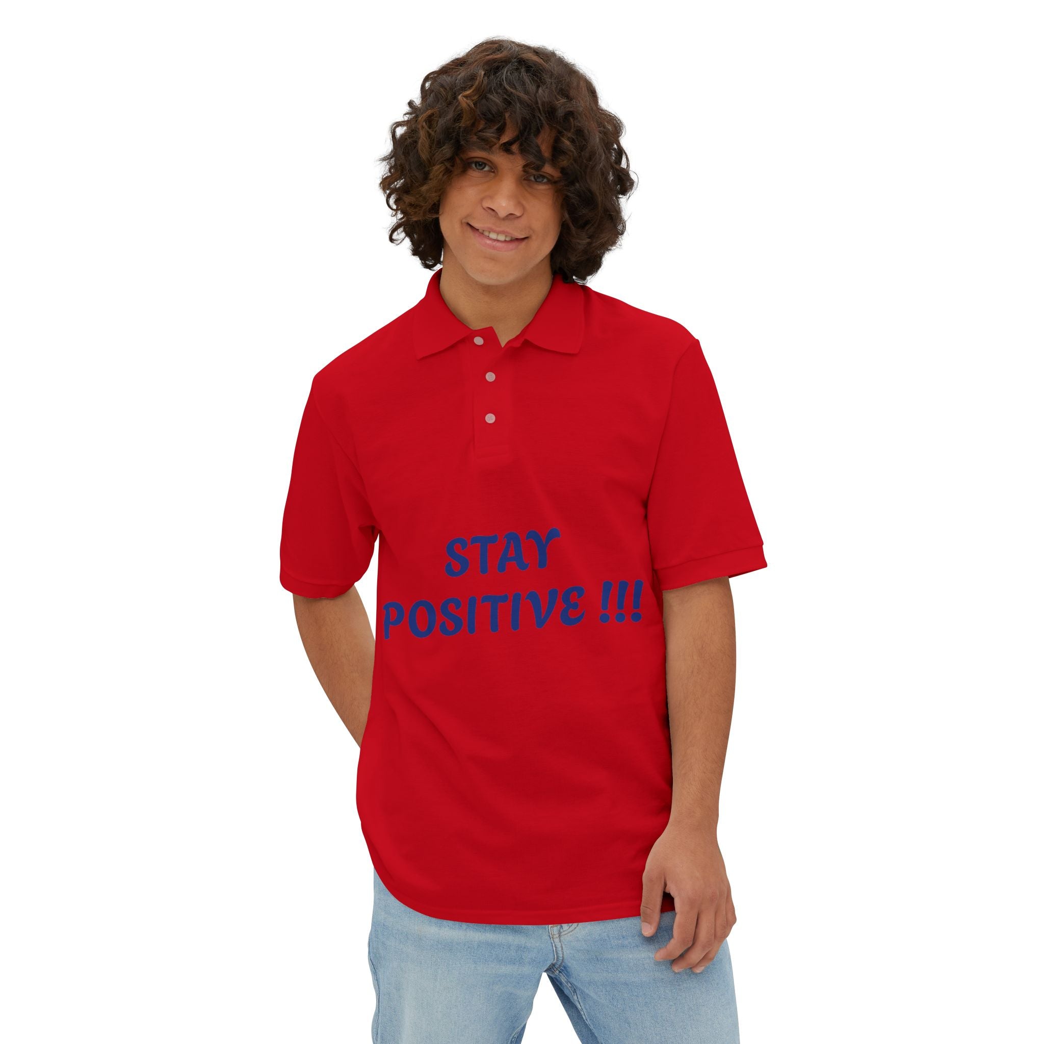 Men's Positive Vibes Polo - Stay Positive Tee for Everyday Comfort