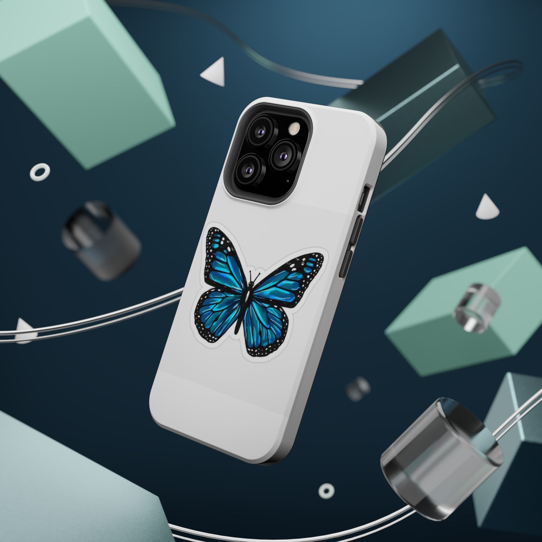 Blue Butterfly Magnetic Tough Case - Stylish Protection for Phone Lovers