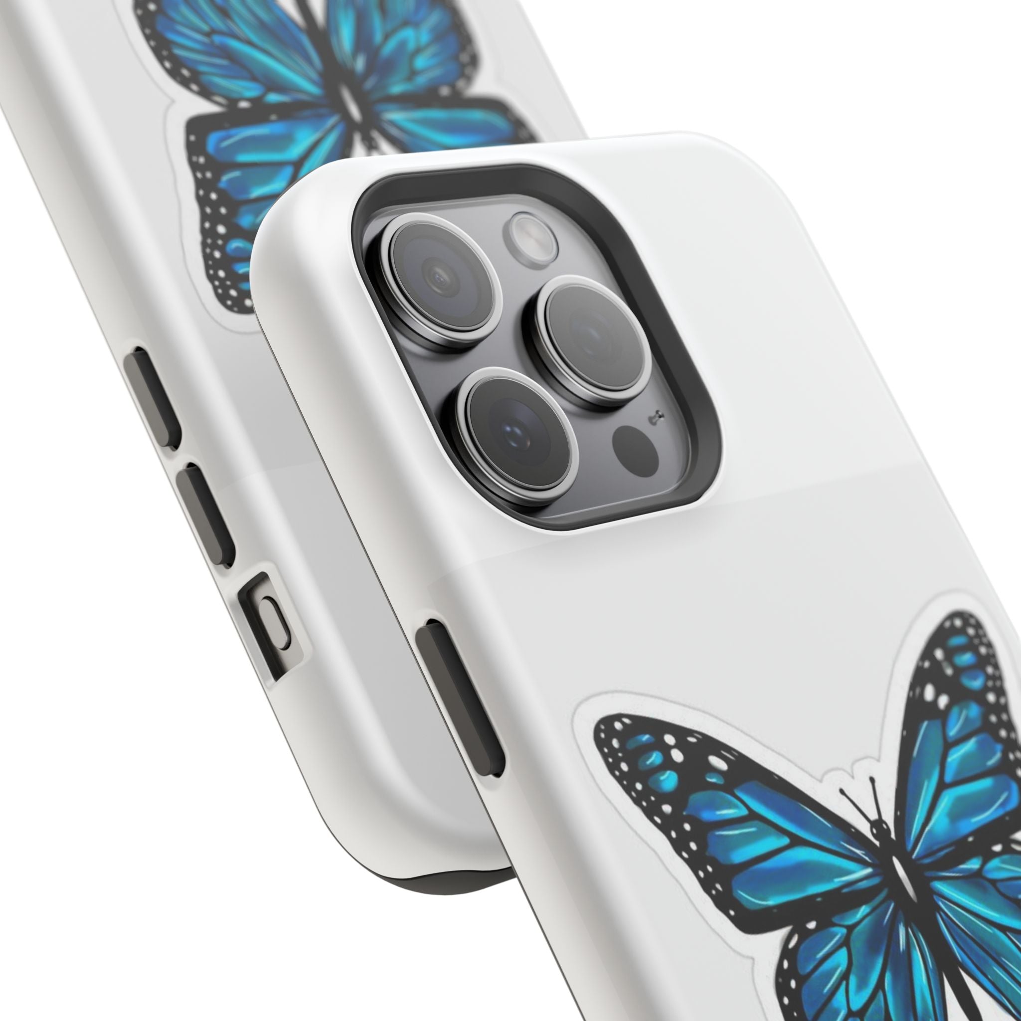 Blue Butterfly Magnetic Tough Case - Stylish Protection for Phone Lovers