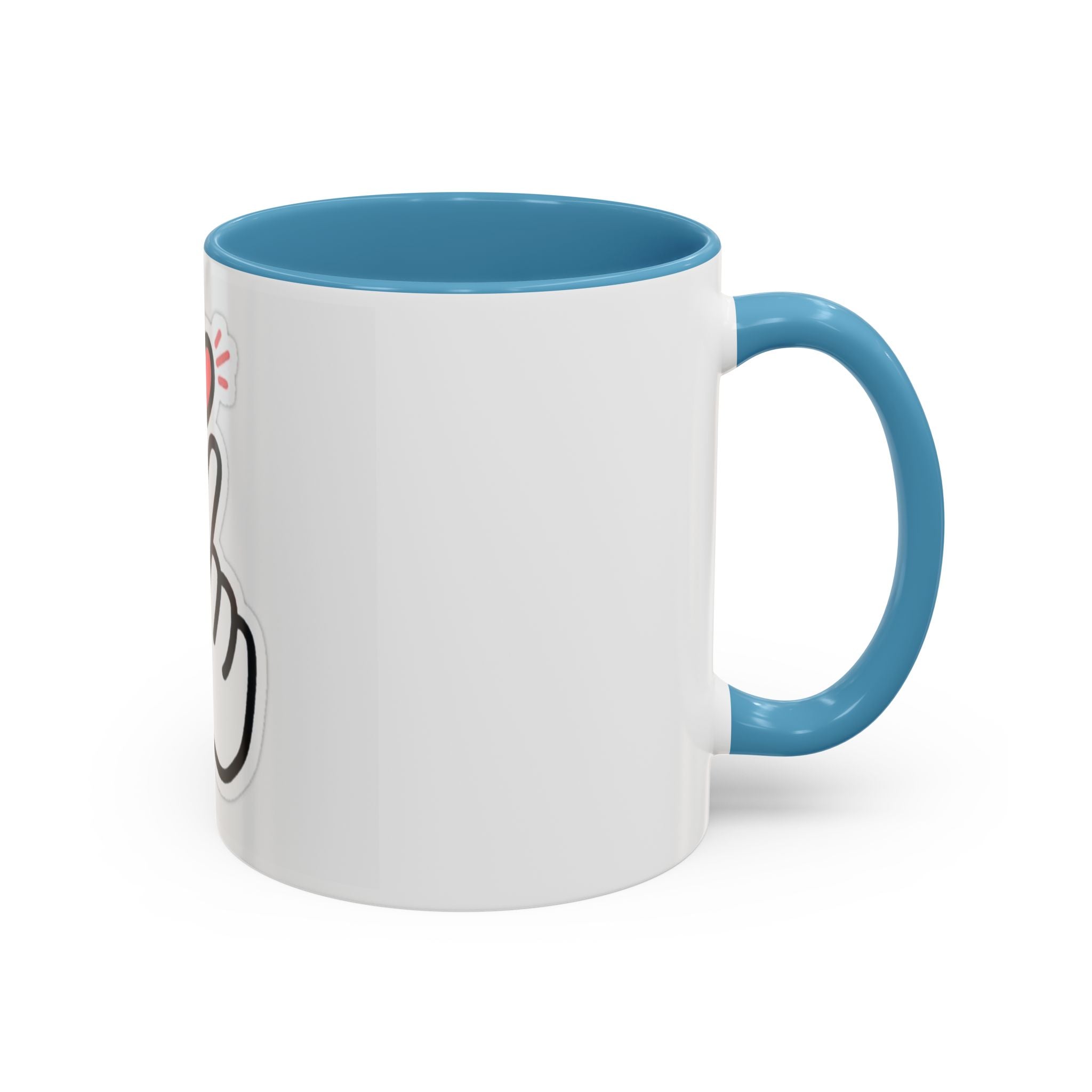 Love Gesture Accent Coffee Mug - Cute 11oz & 15oz Coffee Cup for Gifts