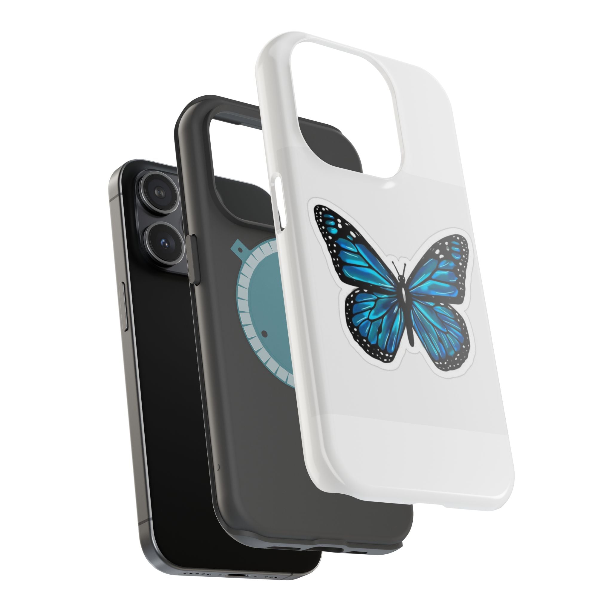 Blue Butterfly Magnetic Tough Case - Stylish Protection for Phone Lovers