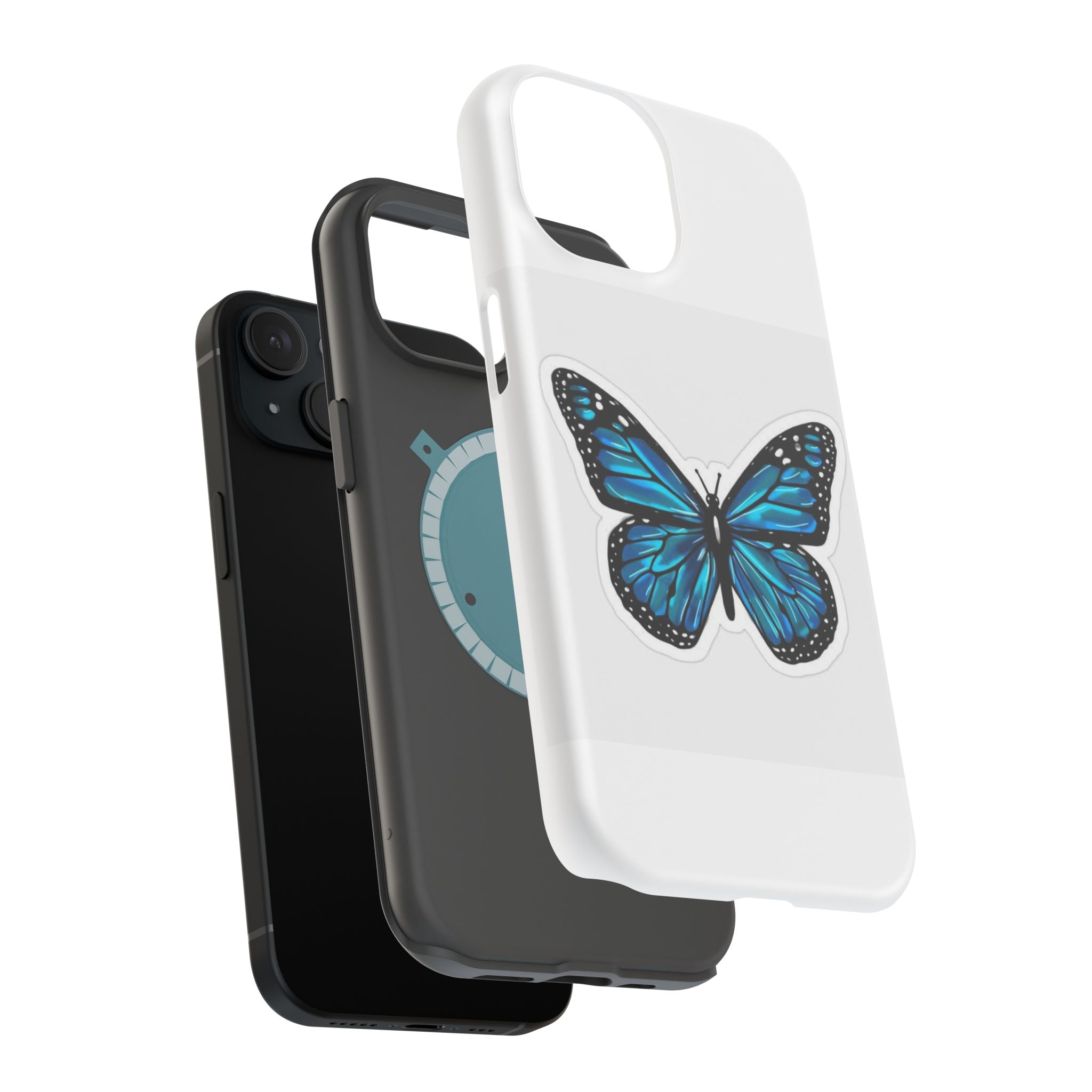 Blue Butterfly Magnetic Tough Case - Stylish Protection for Phone Lovers