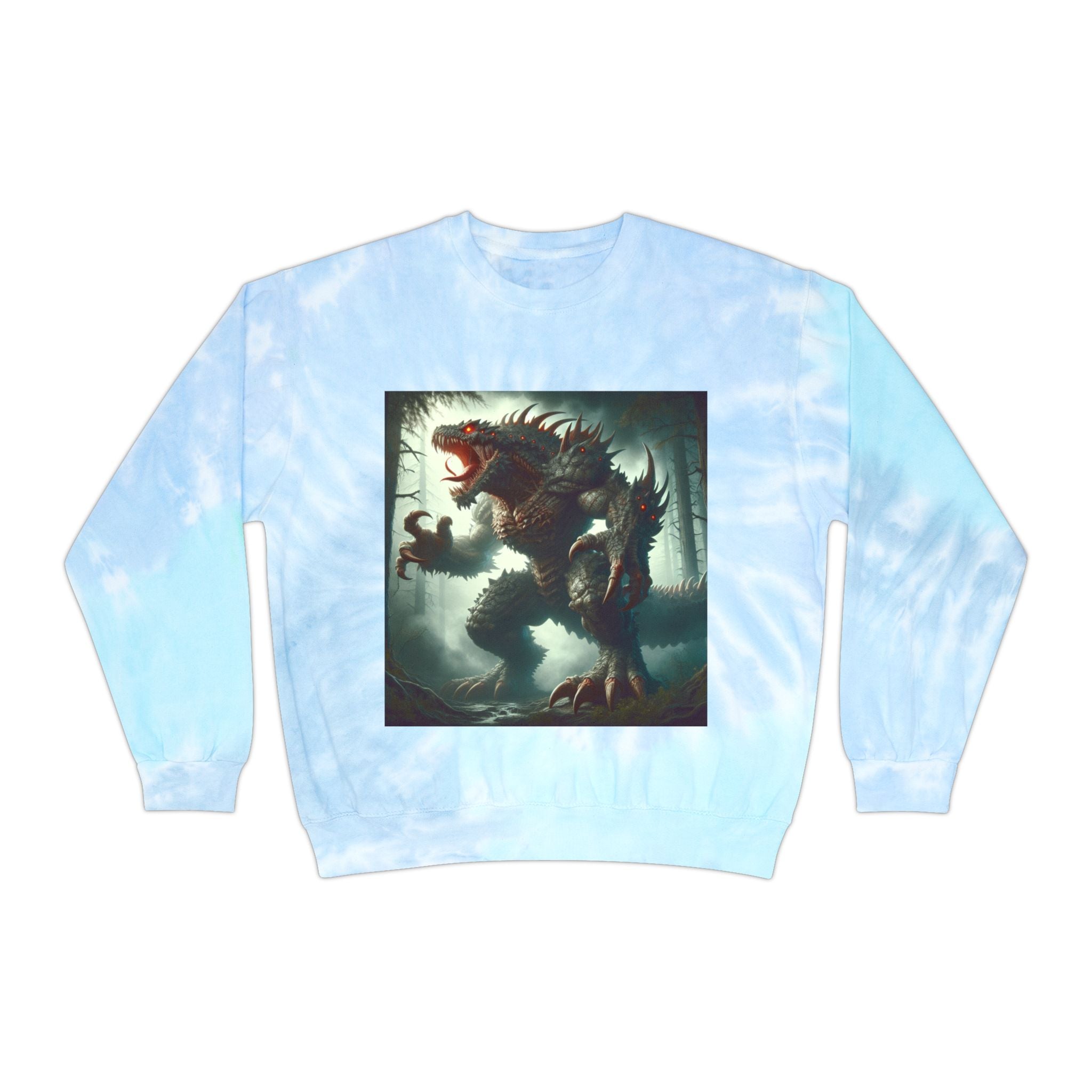Unisex Tie-Dye Sweatshirt with Creature Design - Perfect for Casual Outings and Gift Giving