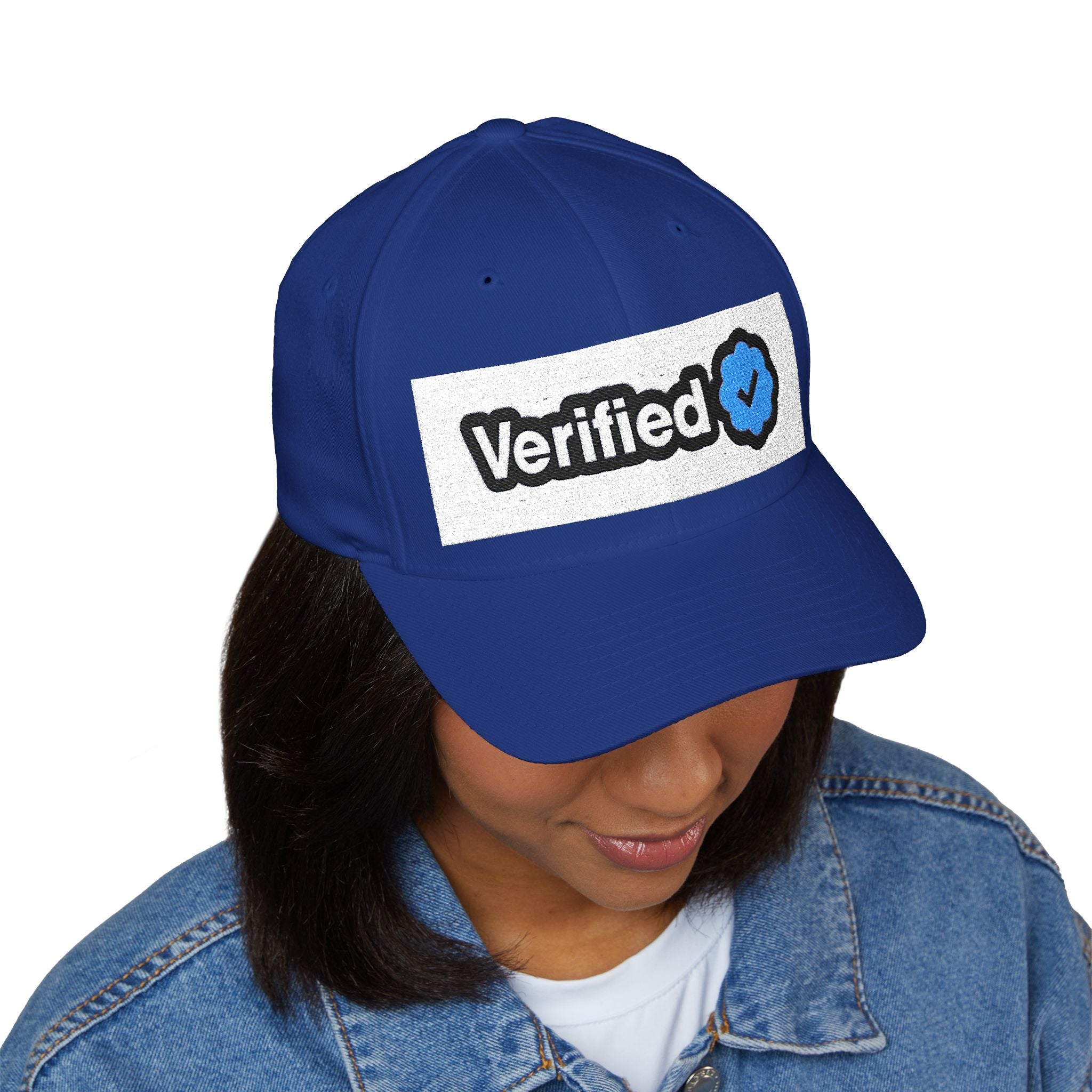 Verified Embroidered Cap - Stylish Closed-Back Hat for Casual Wear