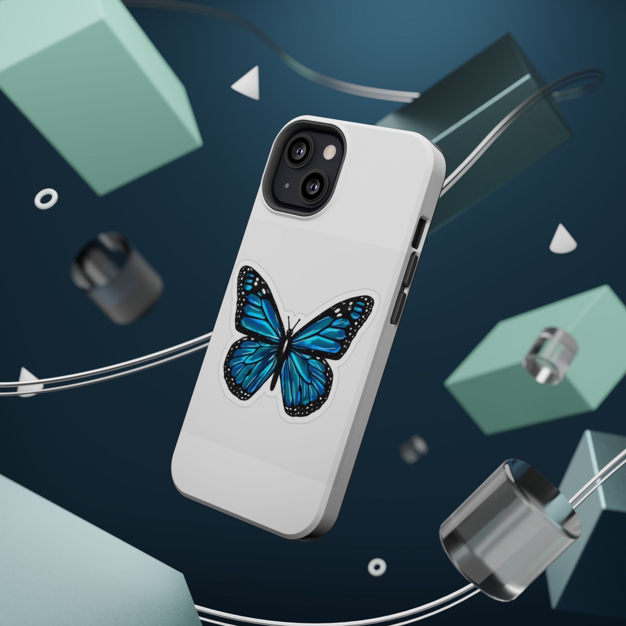 Blue Butterfly Magnetic Tough Case - Stylish Protection for Phone Lovers