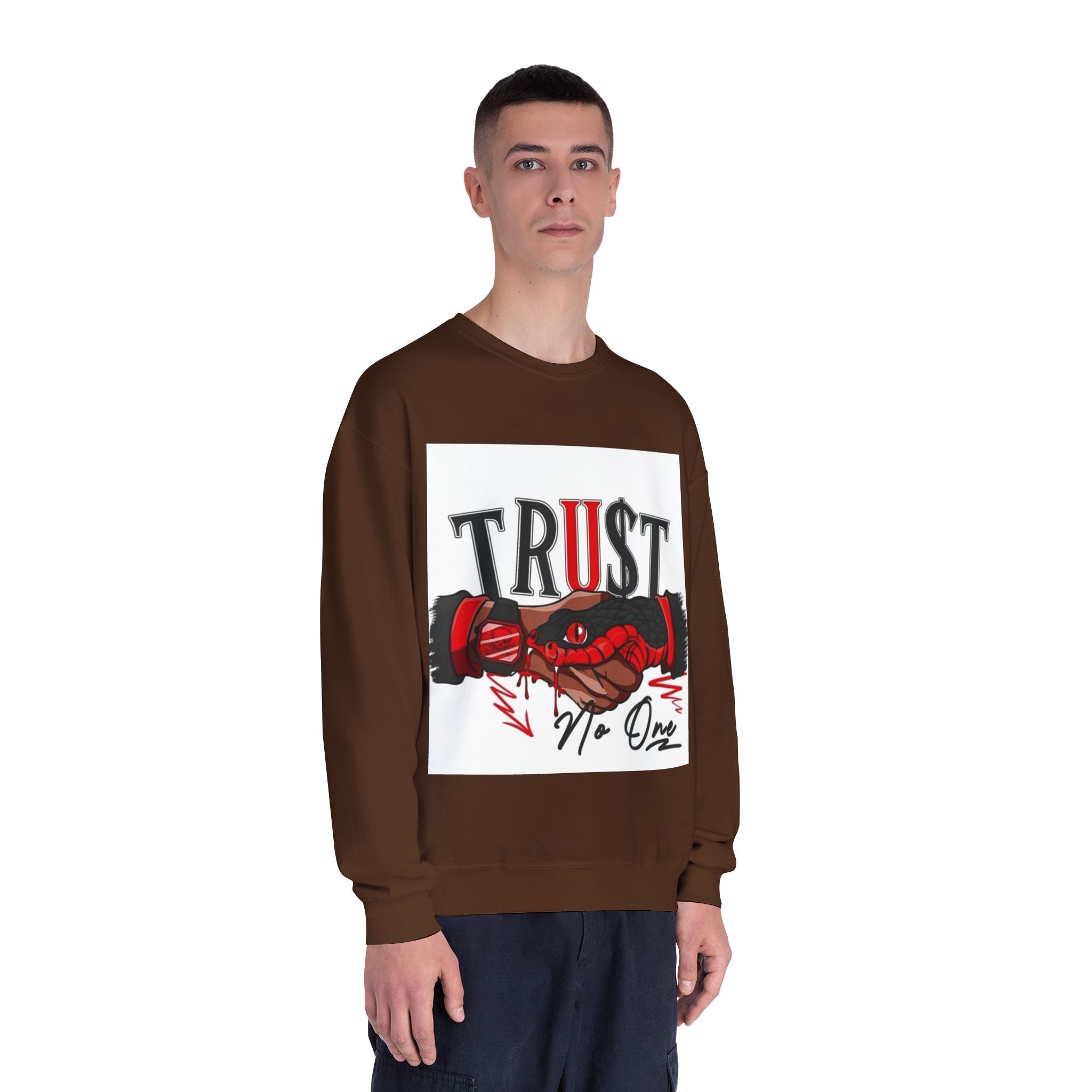 Trust No One Crewneck Sweatshirt - Unisex Graphic Pullover