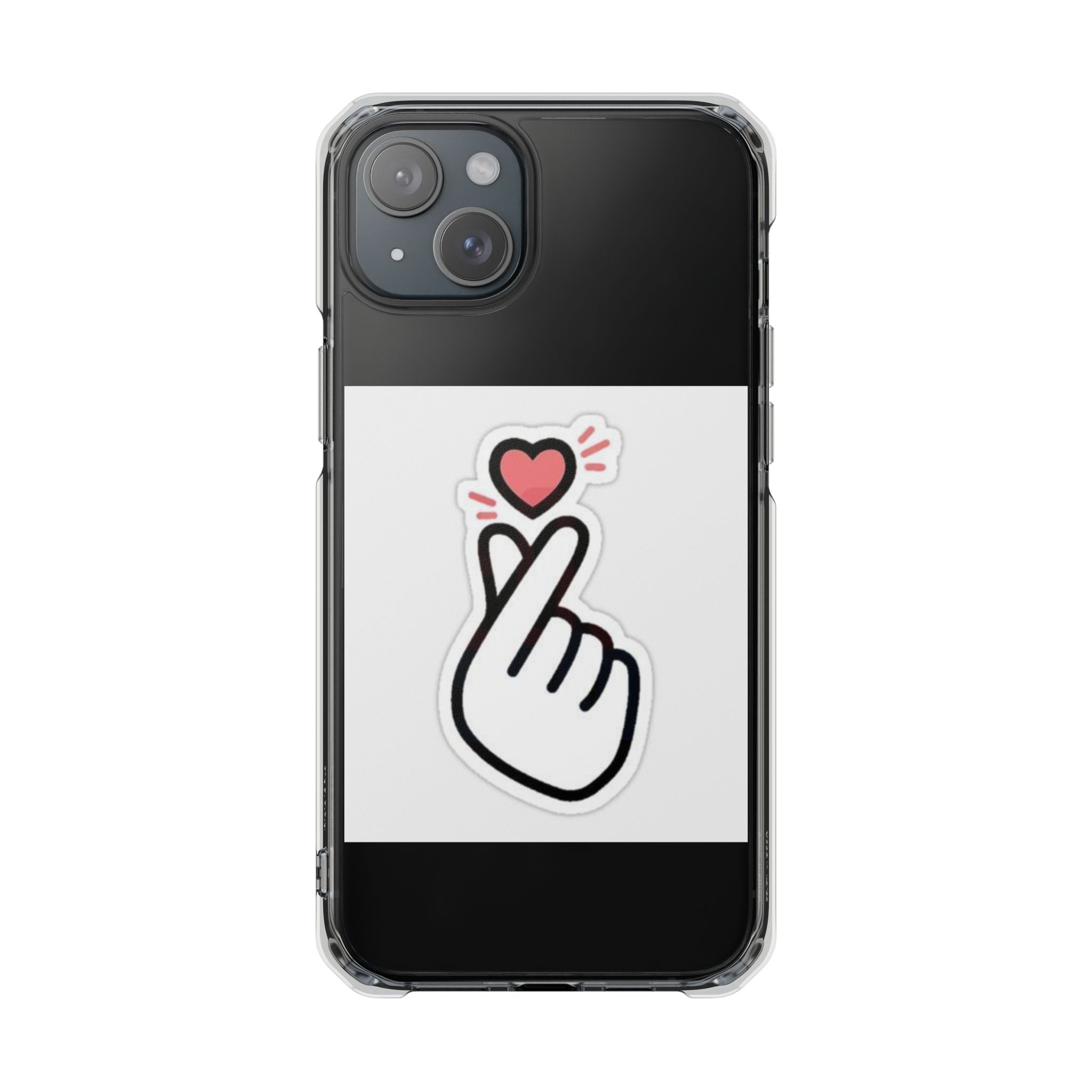 Magnetic Clear Phone Case - Heart Gesture Design
