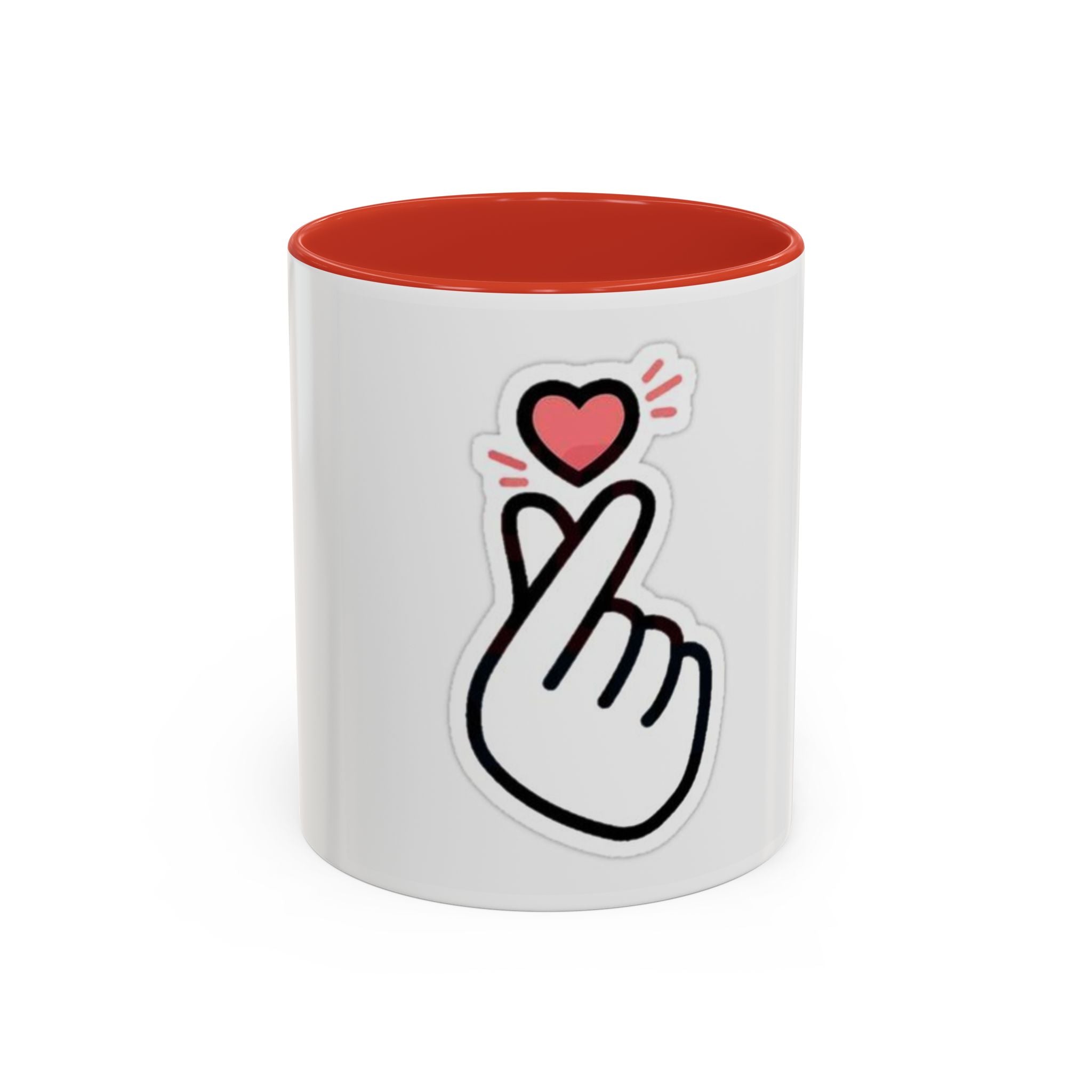 Love Gesture Accent Coffee Mug - Cute 11oz & 15oz Coffee Cup for Gifts