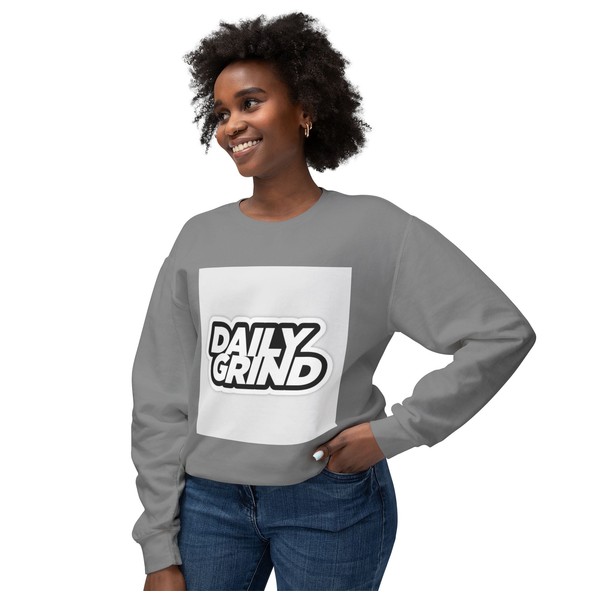 Daily Grind Unisex Lightweight Crewneck Sweatshirt - Motivational Casual Wear