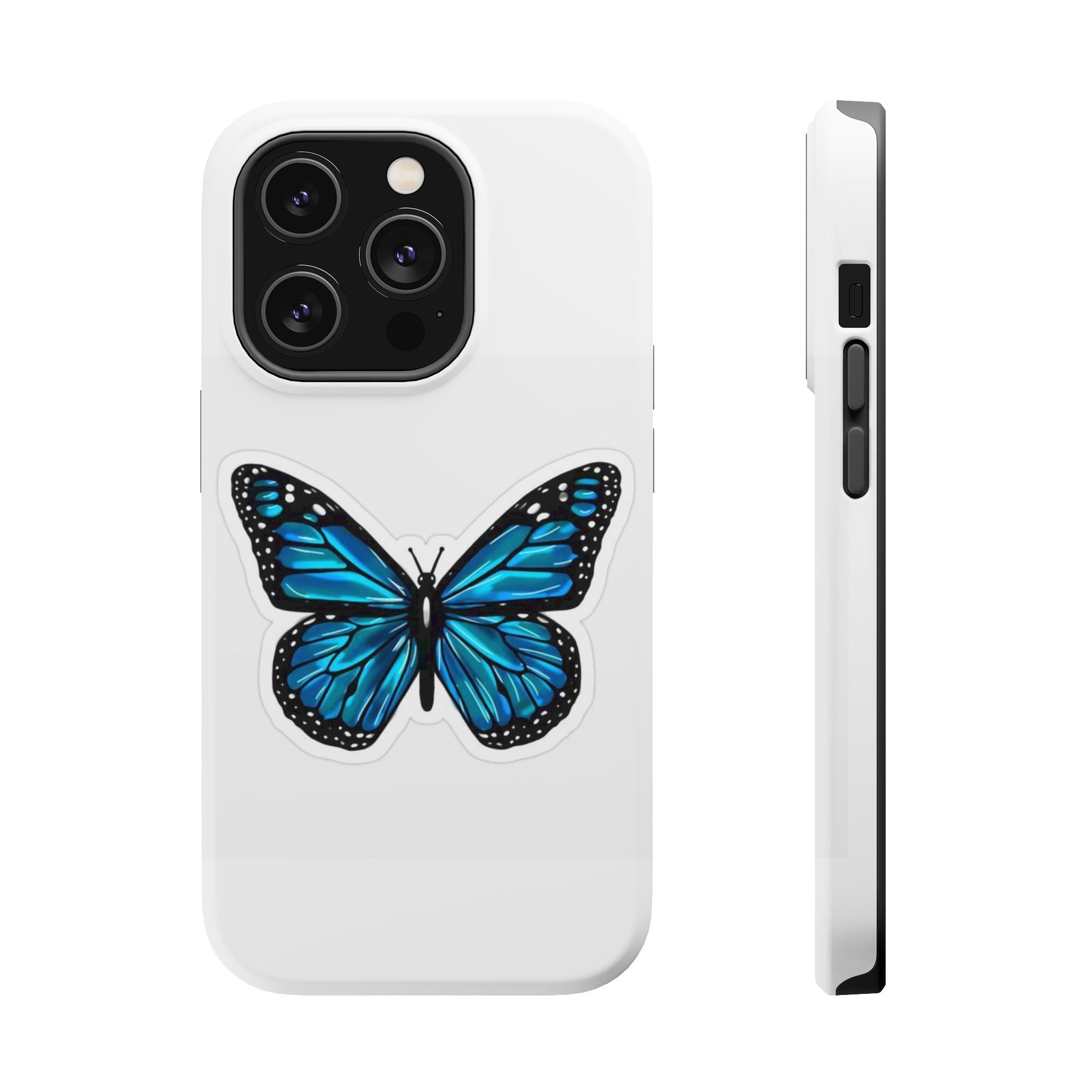 Blue Butterfly Magnetic Tough Case - Stylish Protection for Phone Lovers