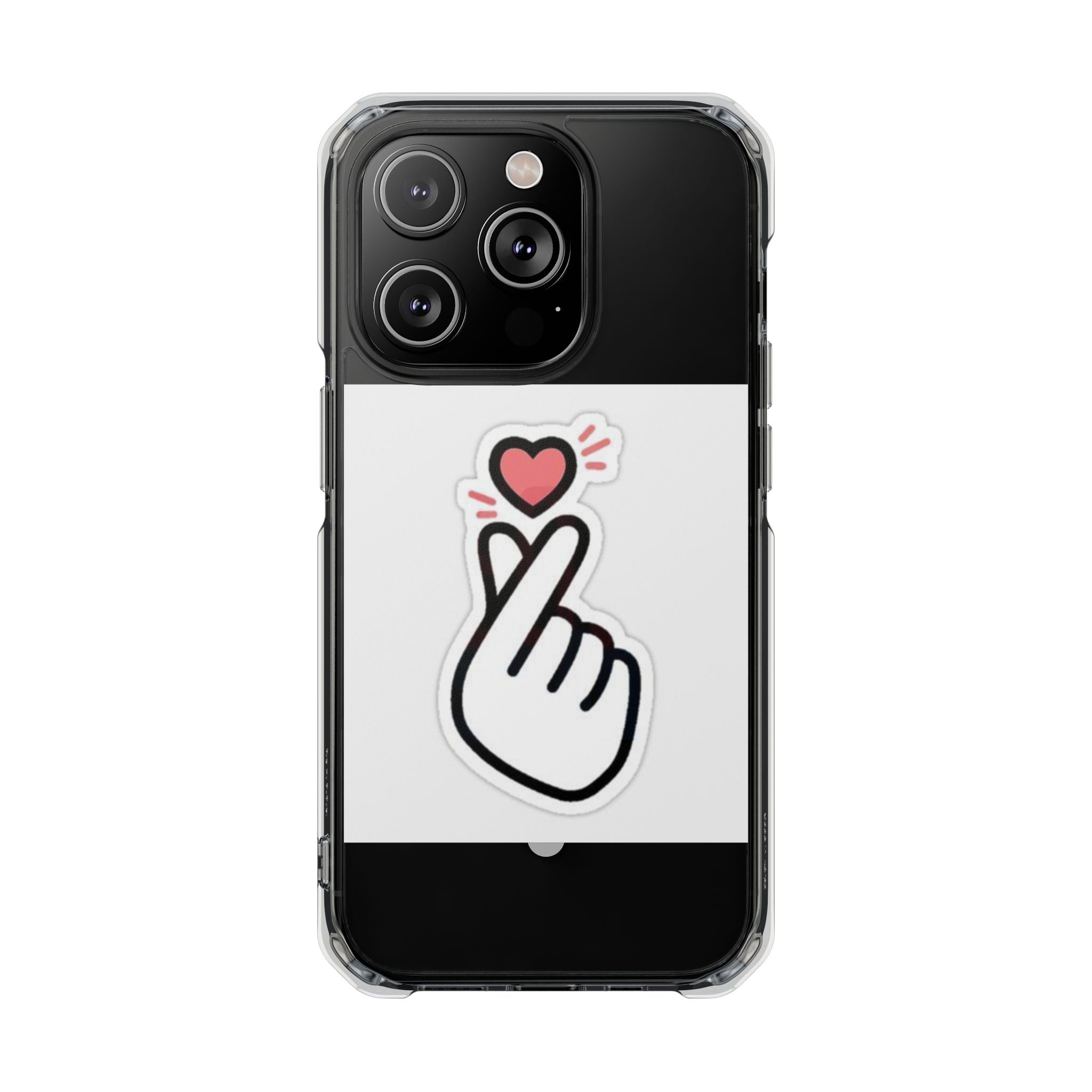 Magnetic Clear Phone Case - Heart Gesture Design