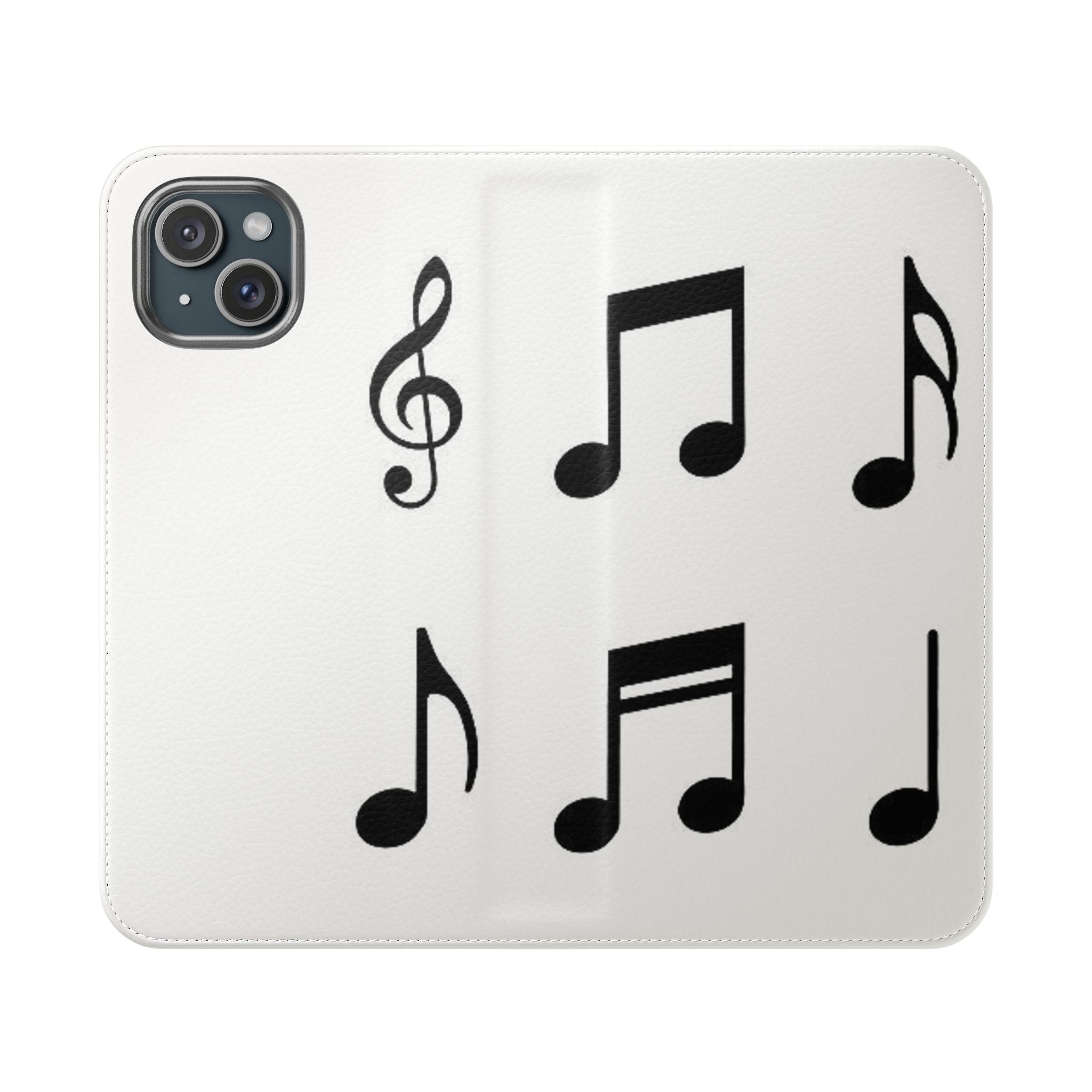 Musical Notes Flip Case - Stylish Phone Cover for Music Lovers