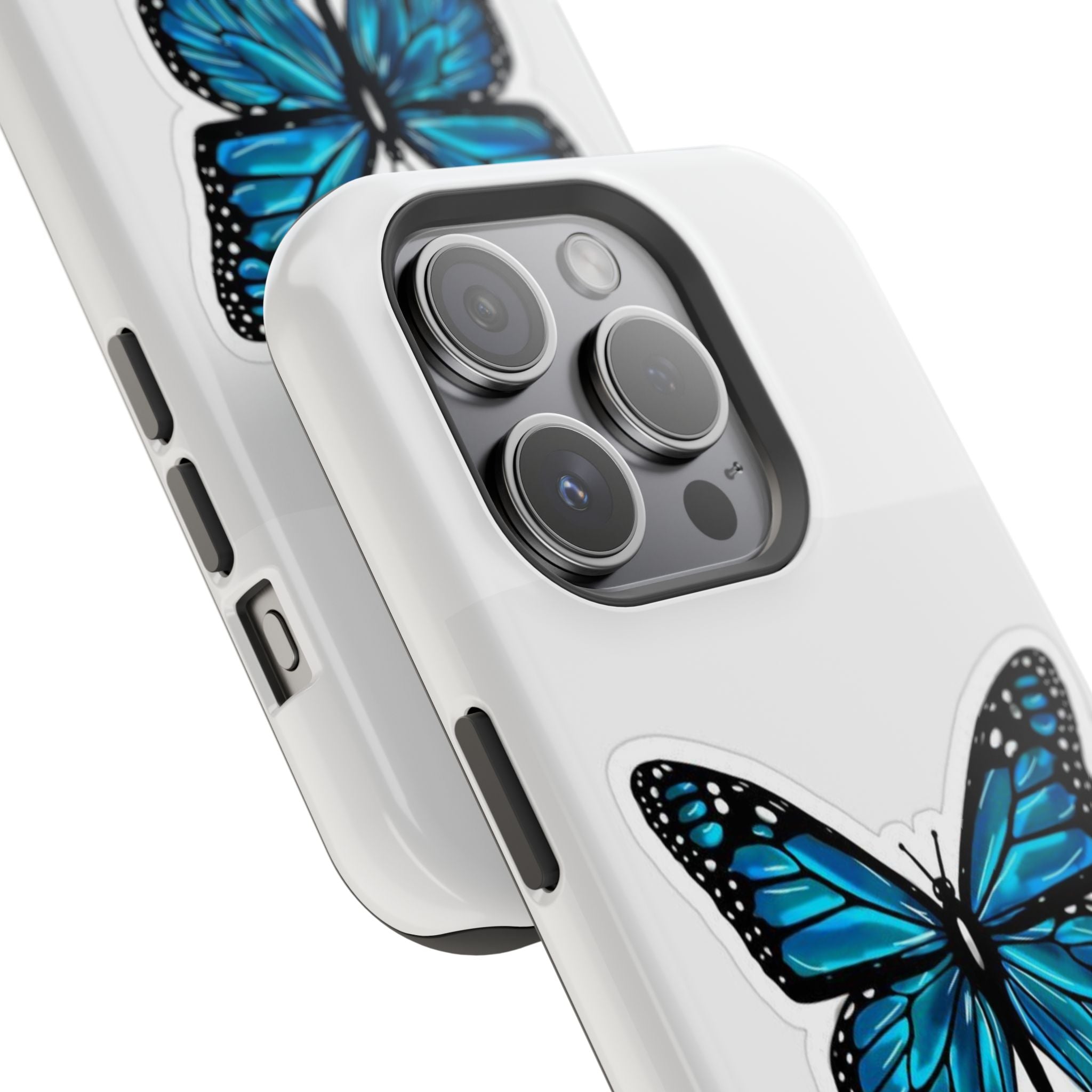 Blue Butterfly Magnetic Tough Case - Stylish Protection for Phone Lovers