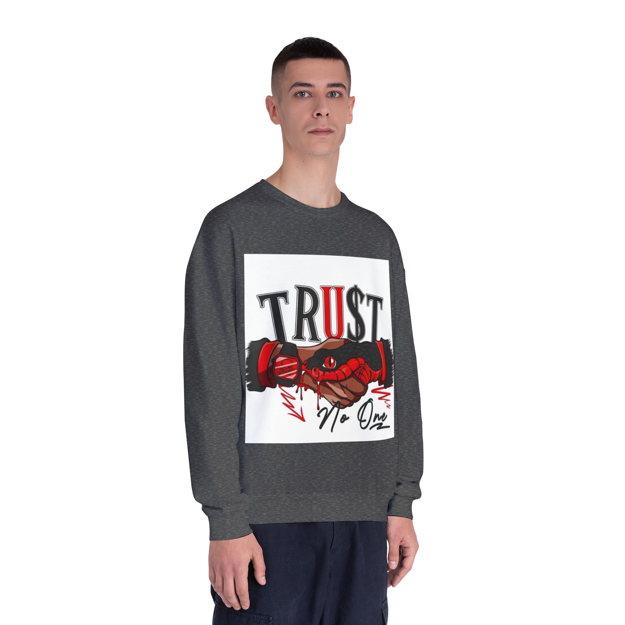 Trust No One Crewneck Sweatshirt - Unisex Graphic Pullover